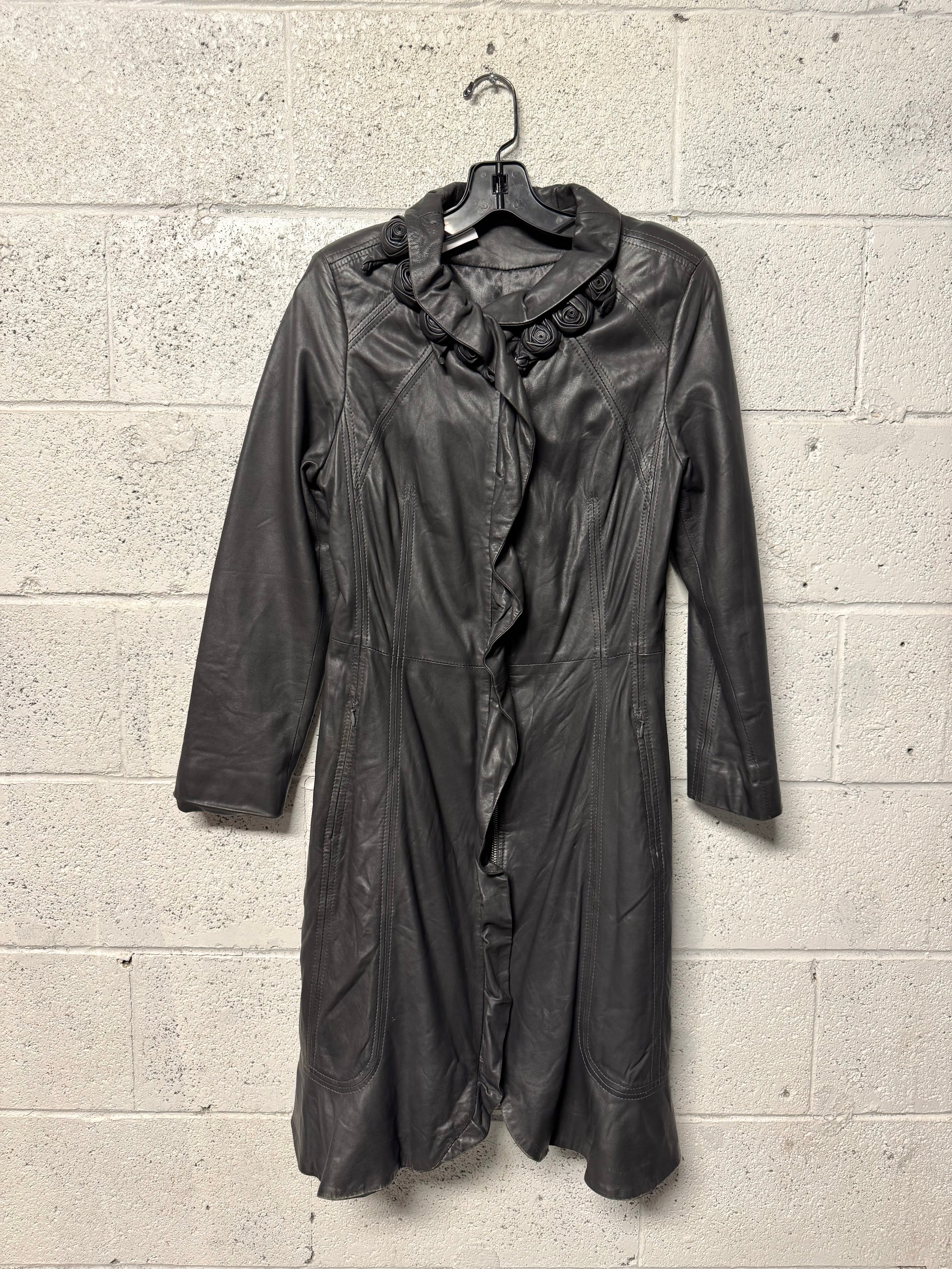 Veste en Cuir Anthracite