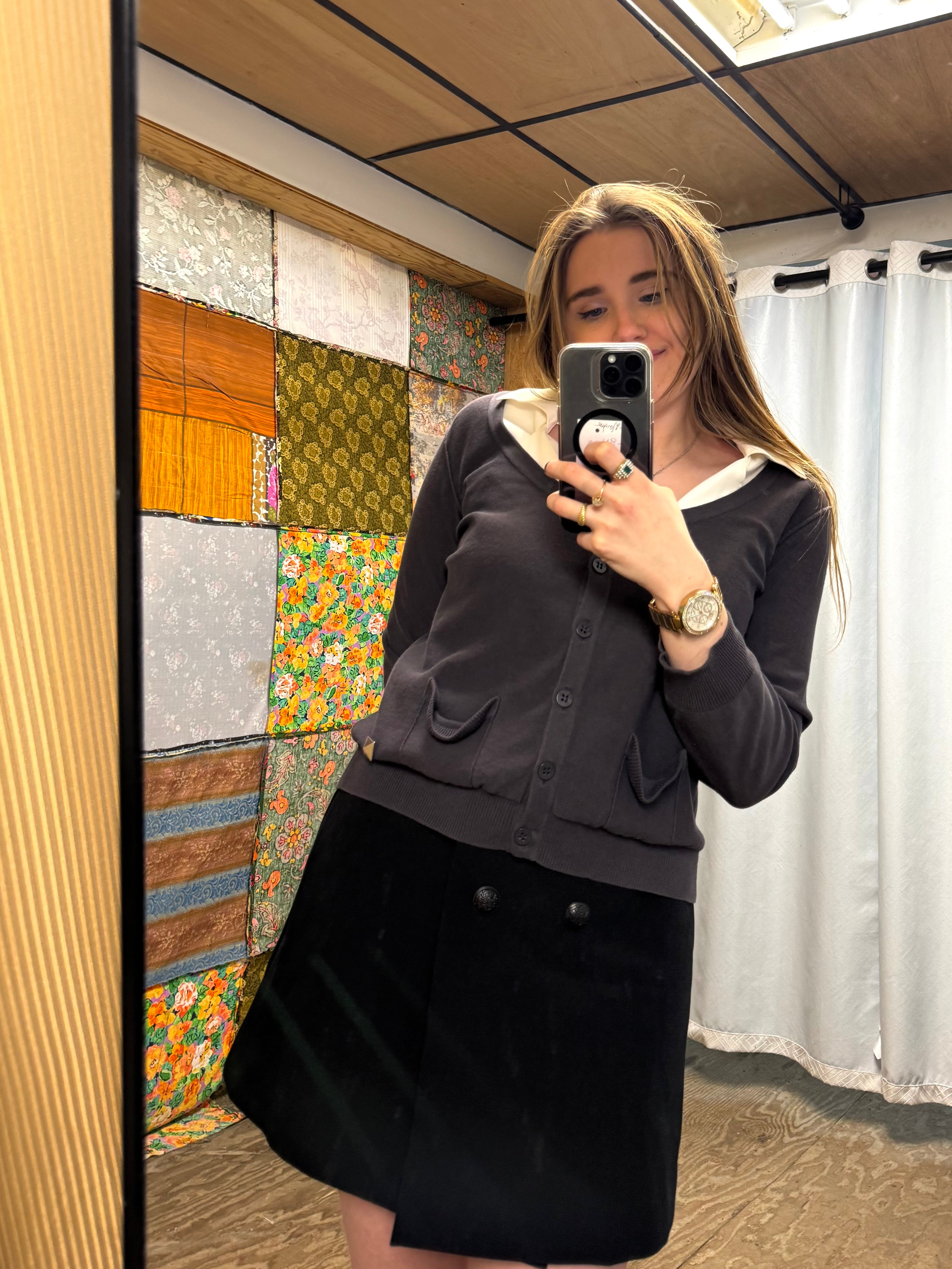 Gilet gris tricot Sonia Rykiel