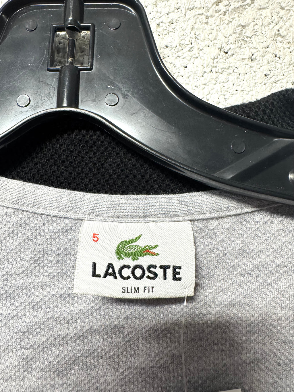 Manche longue gris coupe slim fit Lacoste