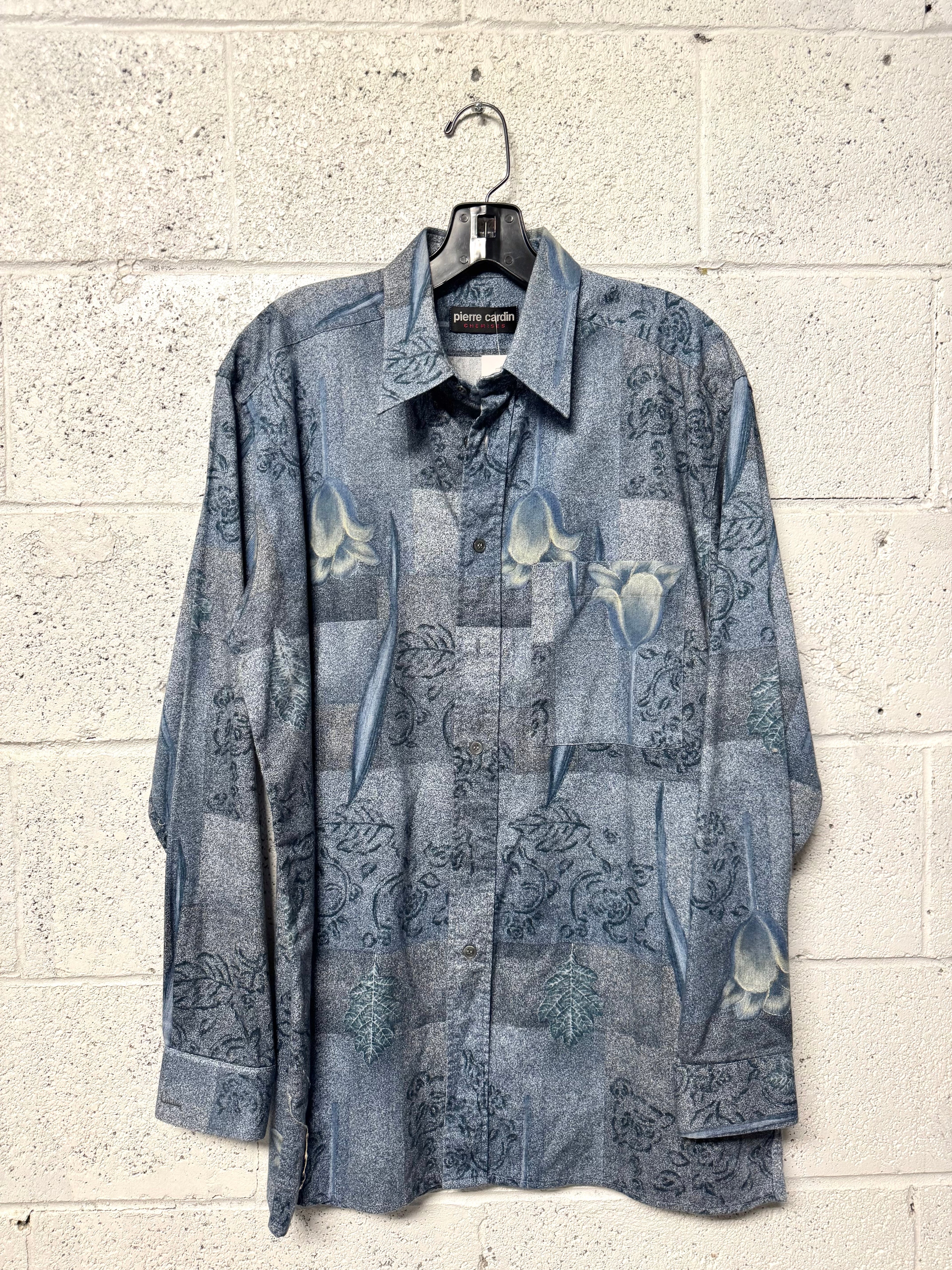 Chemise imprimé bleu Pierre Cardin