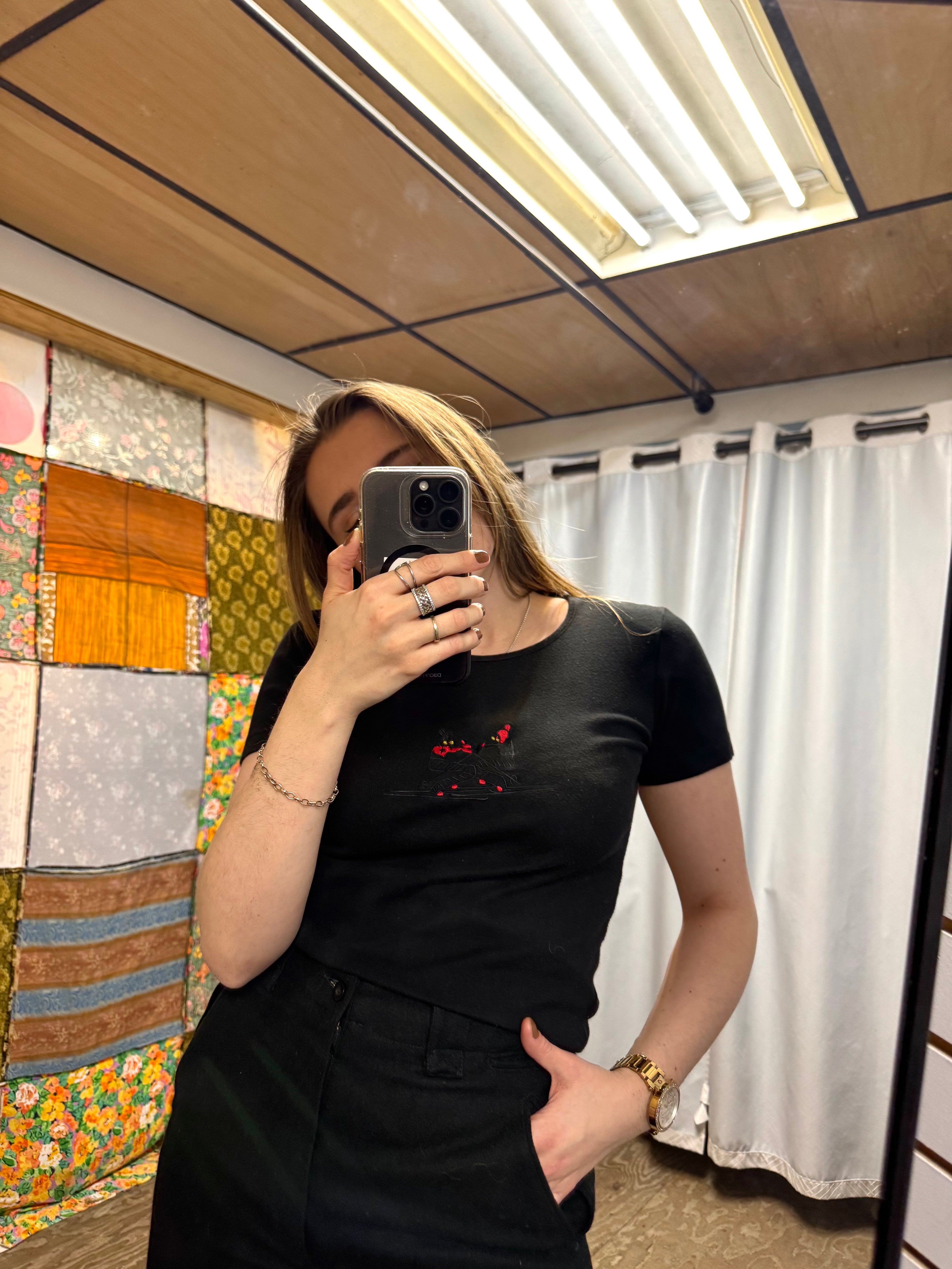 T-Shirt Noir Sonia  Rykiel Années 90