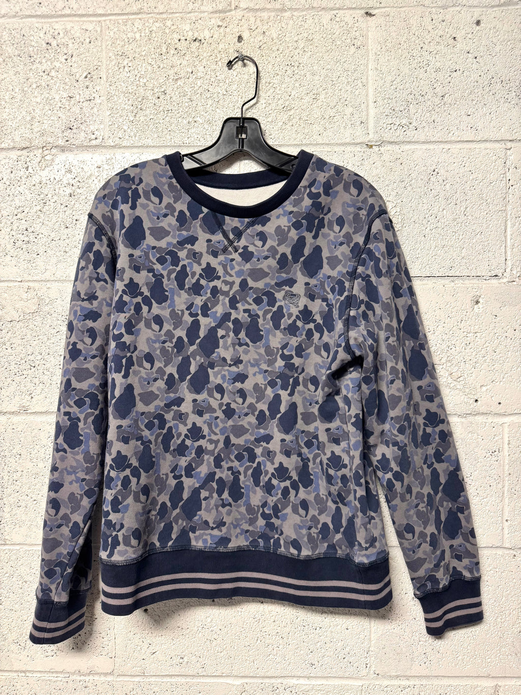 Manche longue imprimé bleu et beige The Kooples
