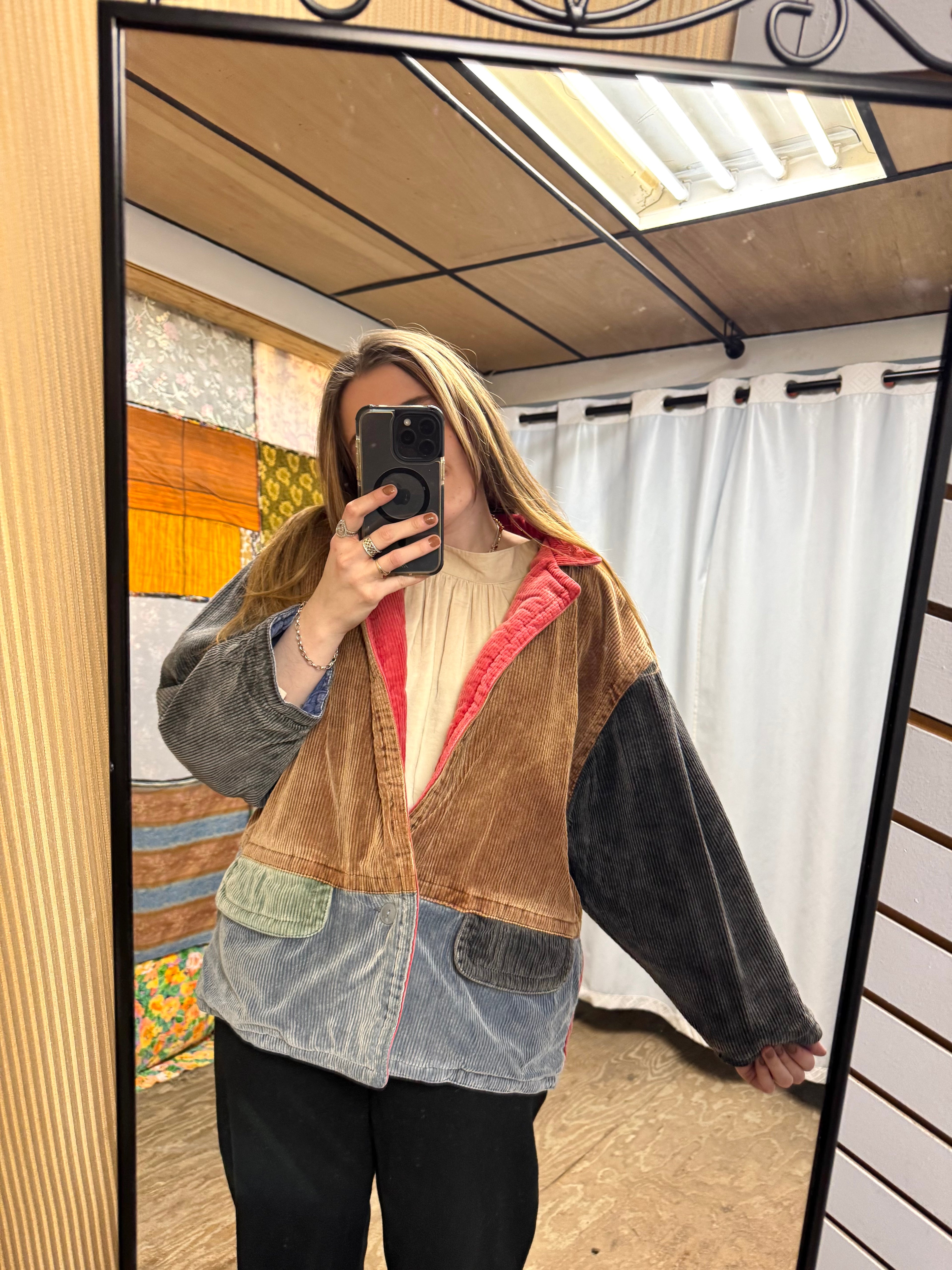 Veste Multicolore Naf Naf Côtelé Années 80