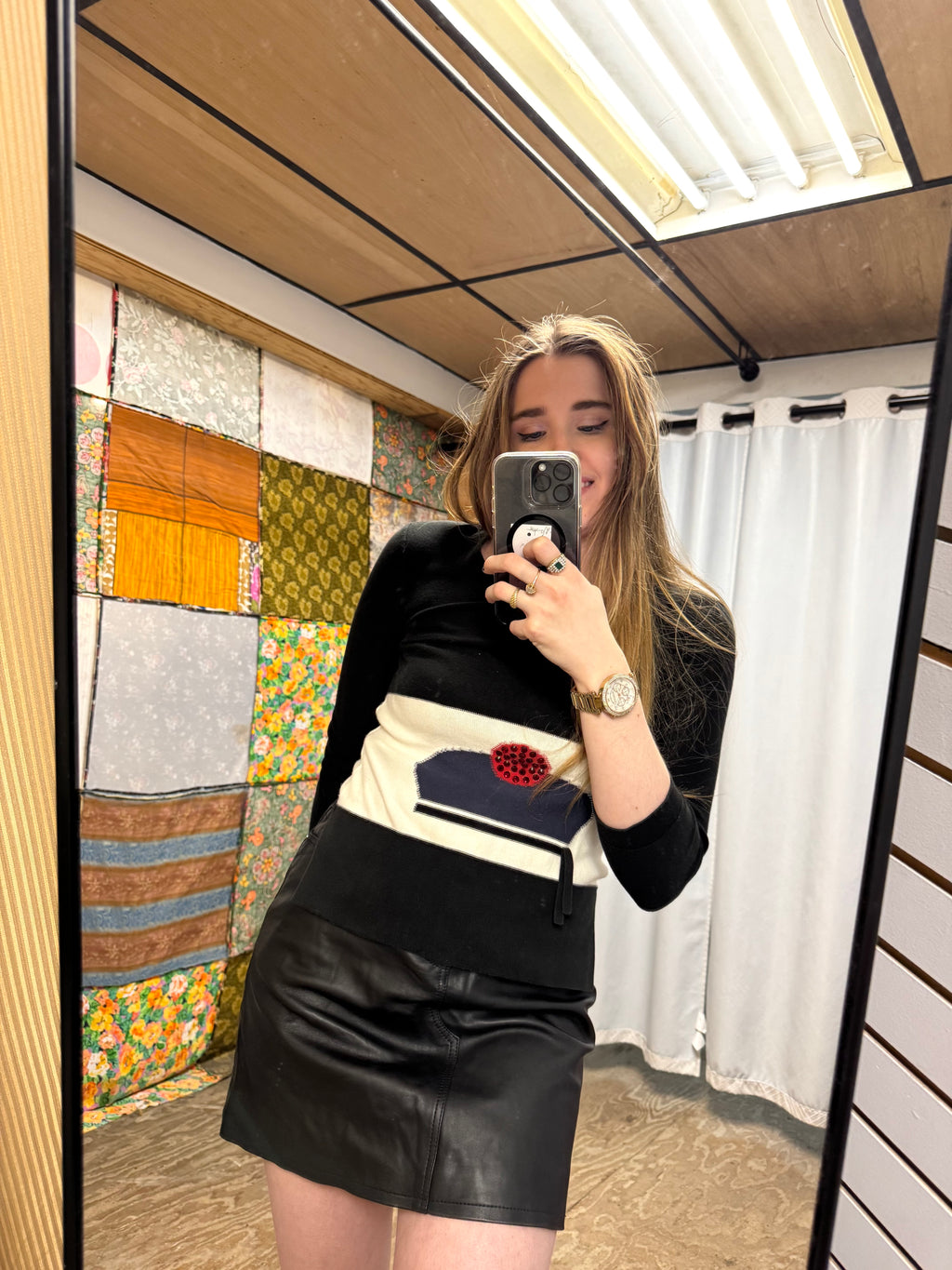 Top manche longue visage Sonia Rykiel