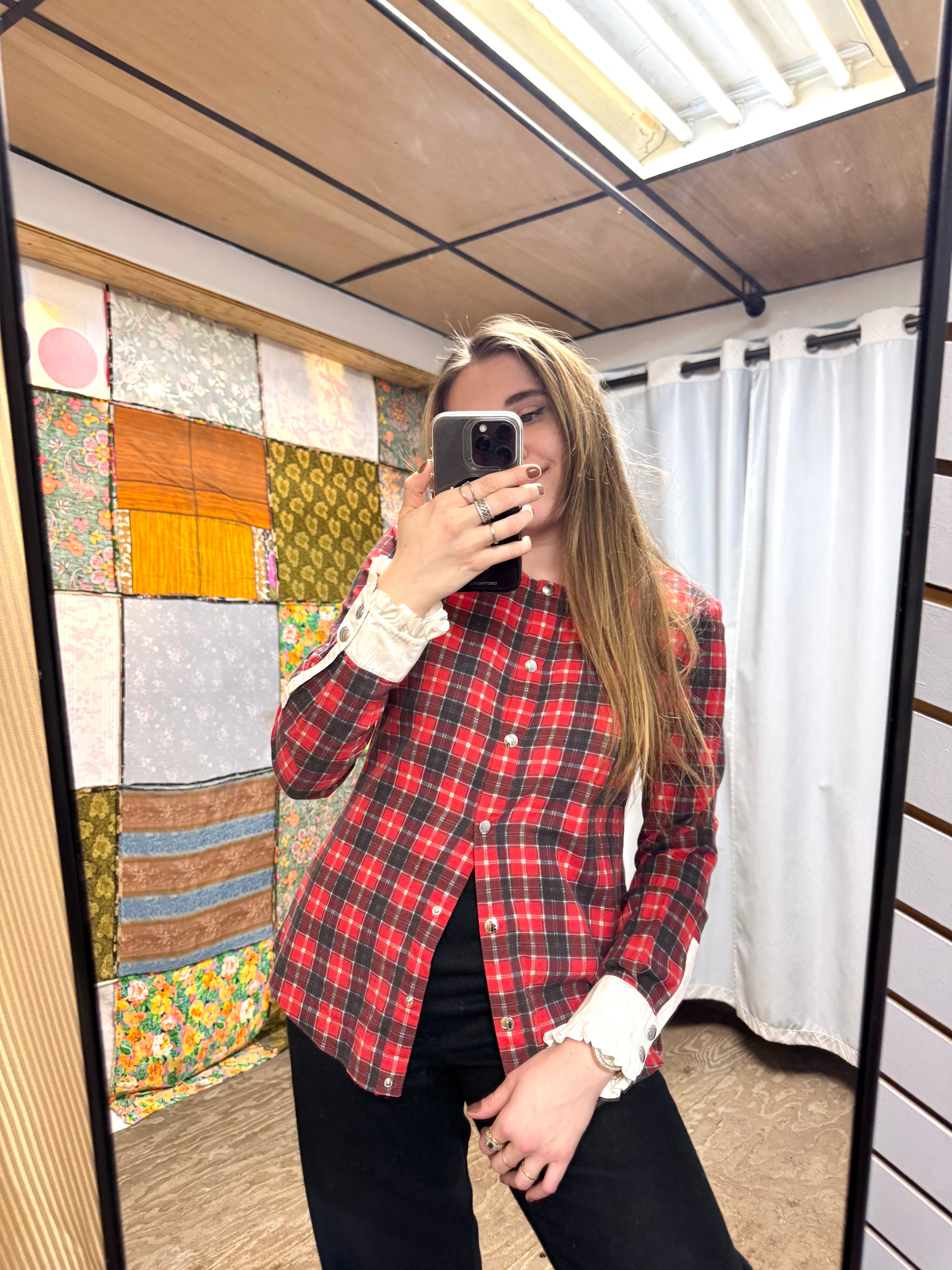 Chemise à carreaux rouge et noir Givenchy