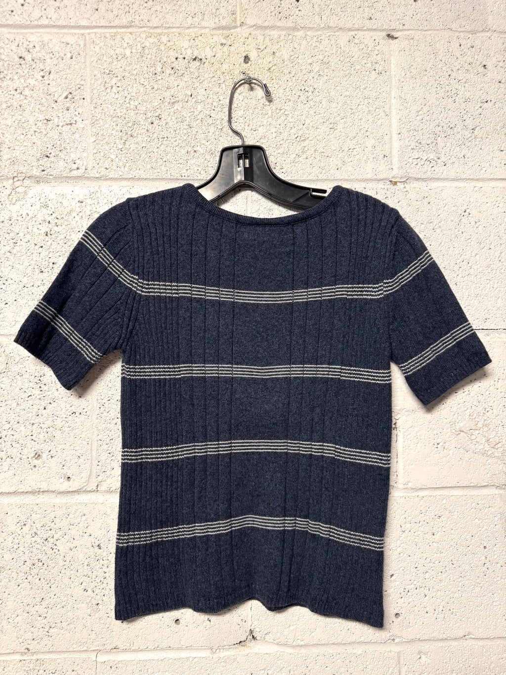 T-shirt tricot bleu et blanc Lacoste