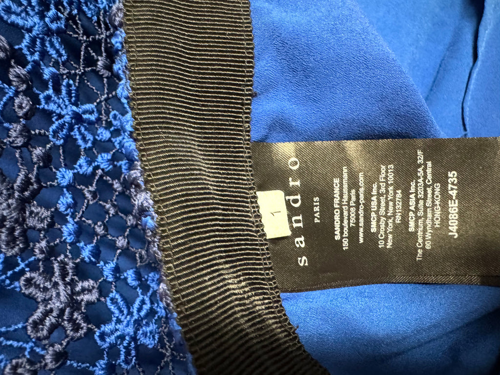 Jupe dentelle bleu Sandro