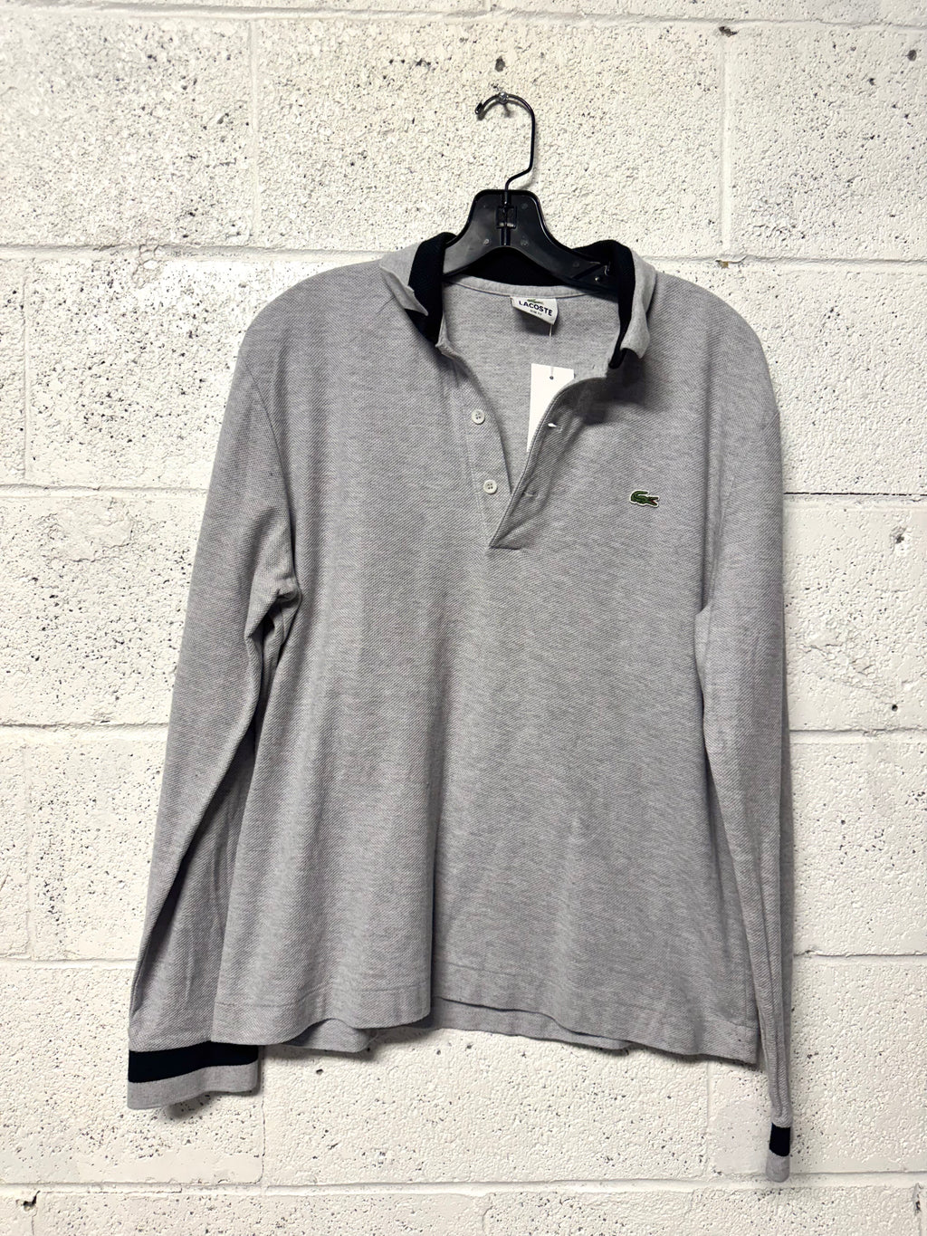 Manche longue gris coupe slim fit Lacoste