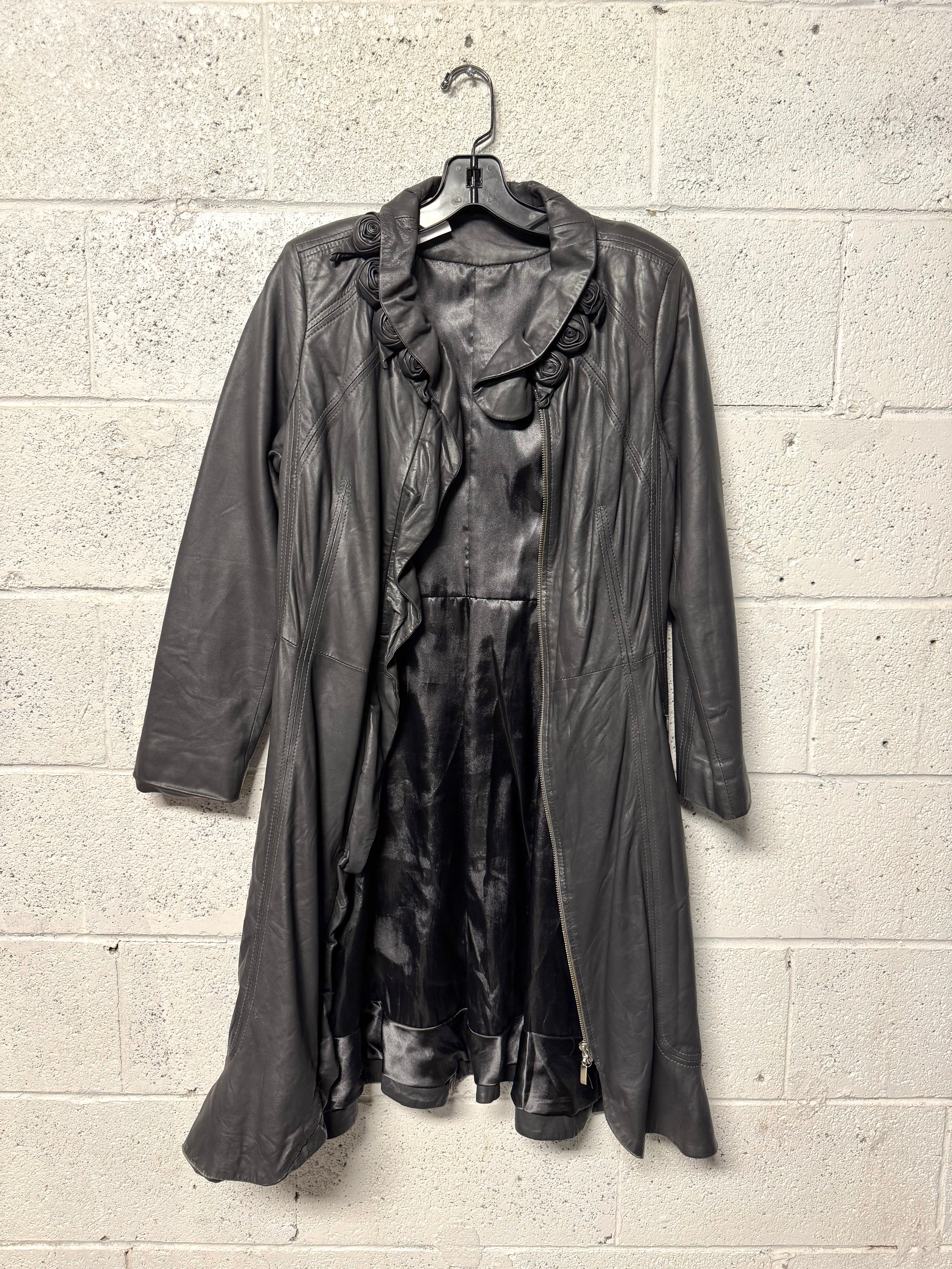 Veste en Cuir Anthracite