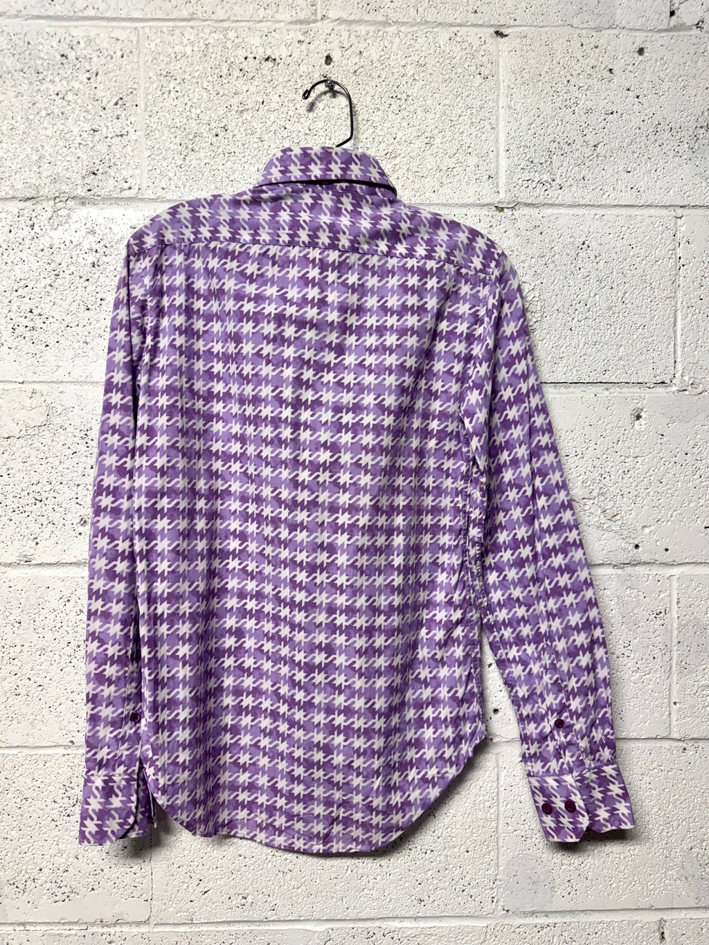 Chemise imprimé pied de poule violet et blanc Carven Paris