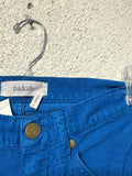 Jeans velour slim taille haute bleu vif Bash