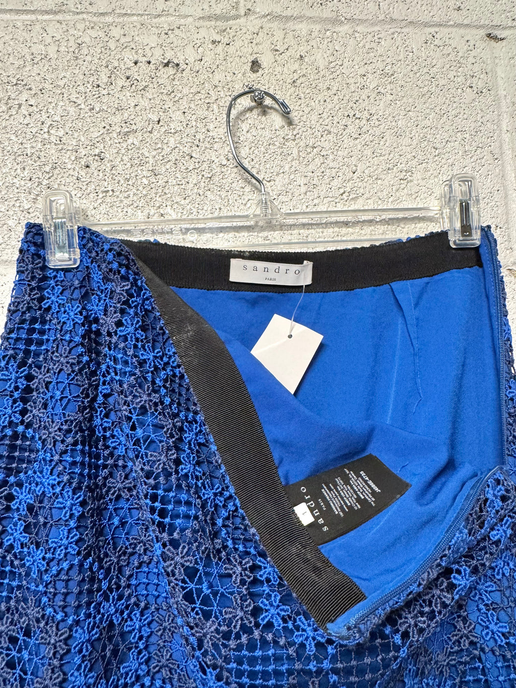 Jupe dentelle bleu Sandro