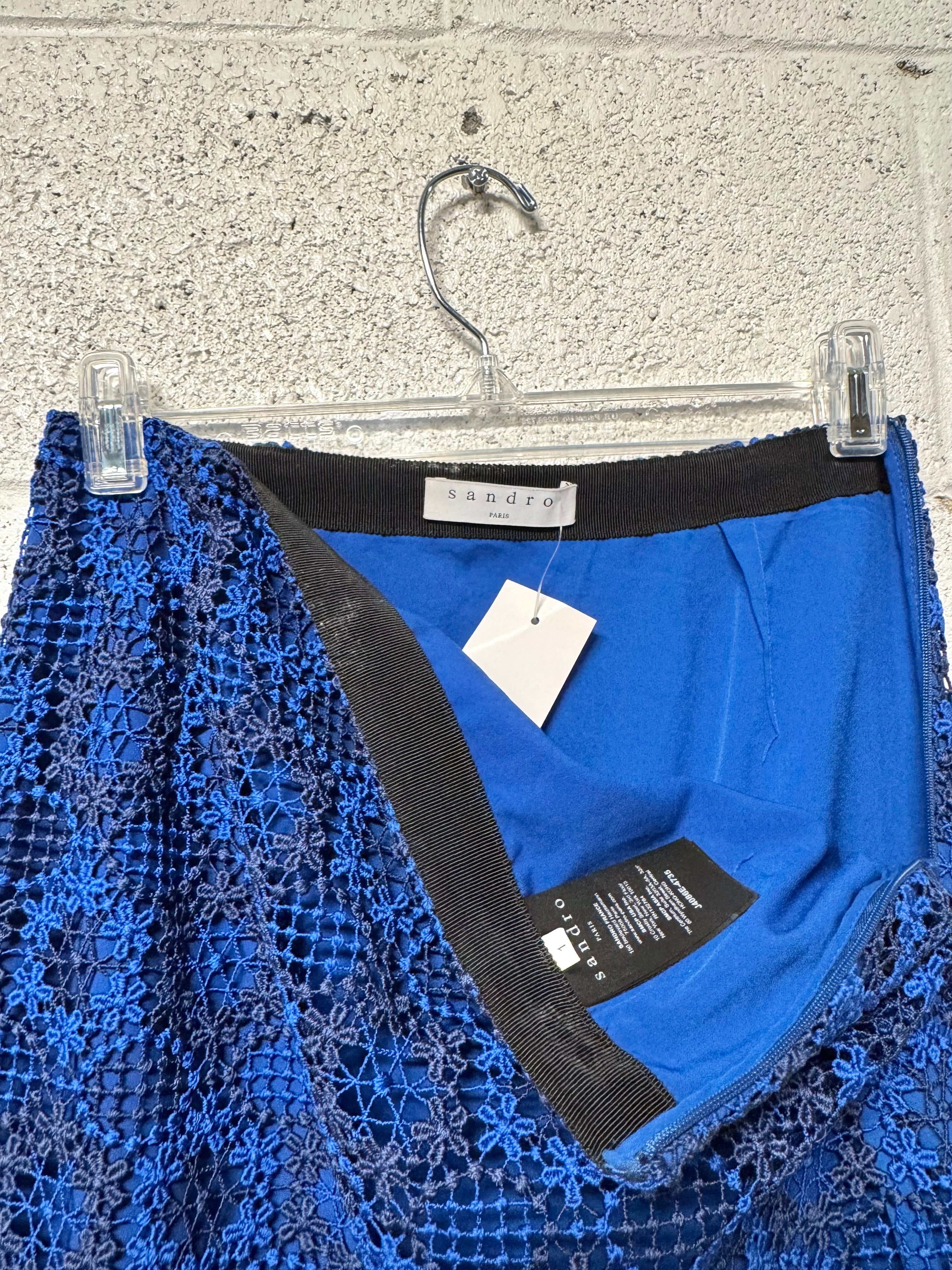 Jupe dentelle bleu Sandro