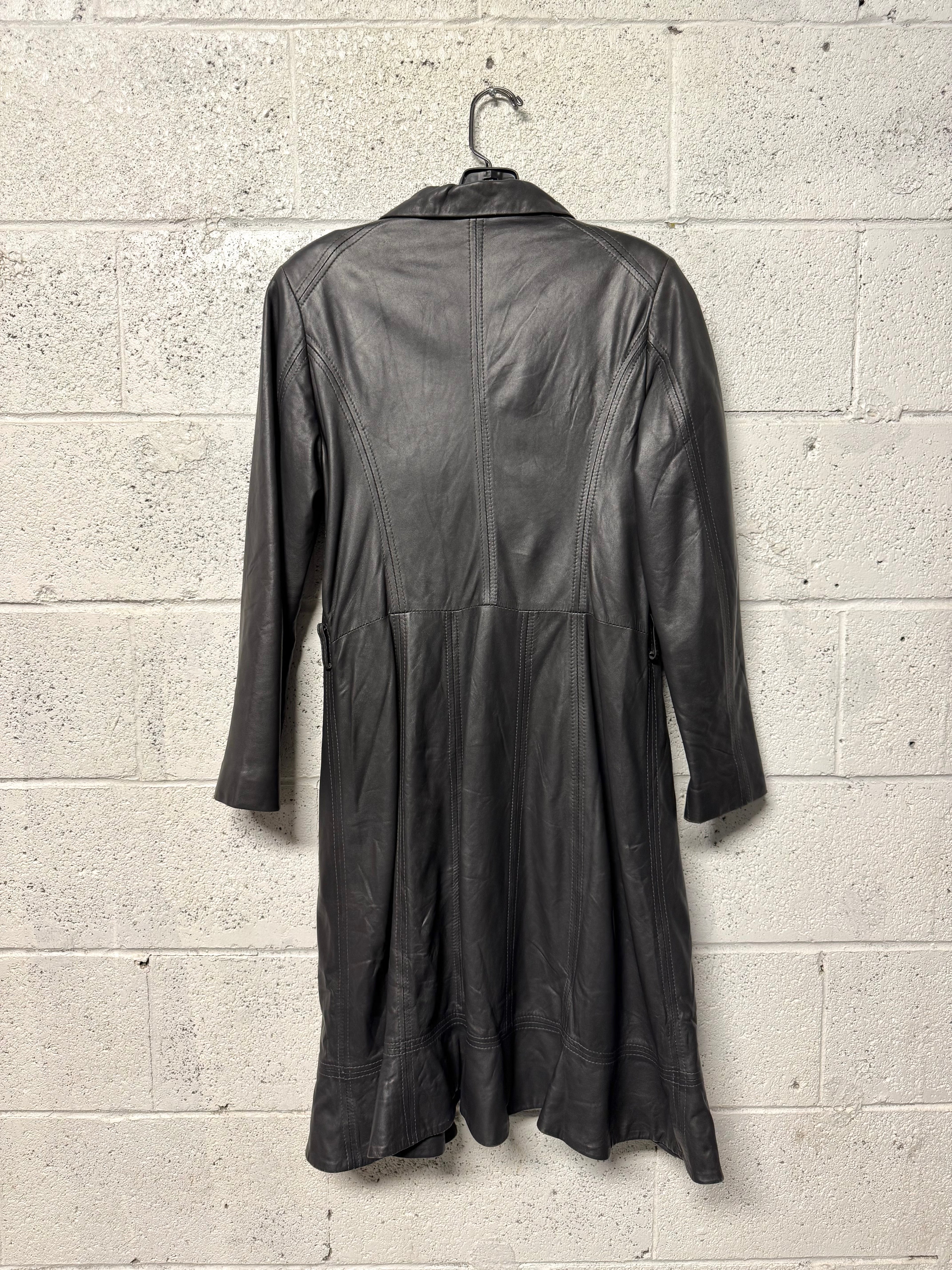 Veste en Cuir Anthracite