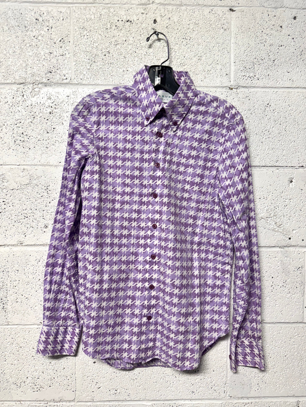Chemise imprimé pied de poule violet et blanc Carven Paris