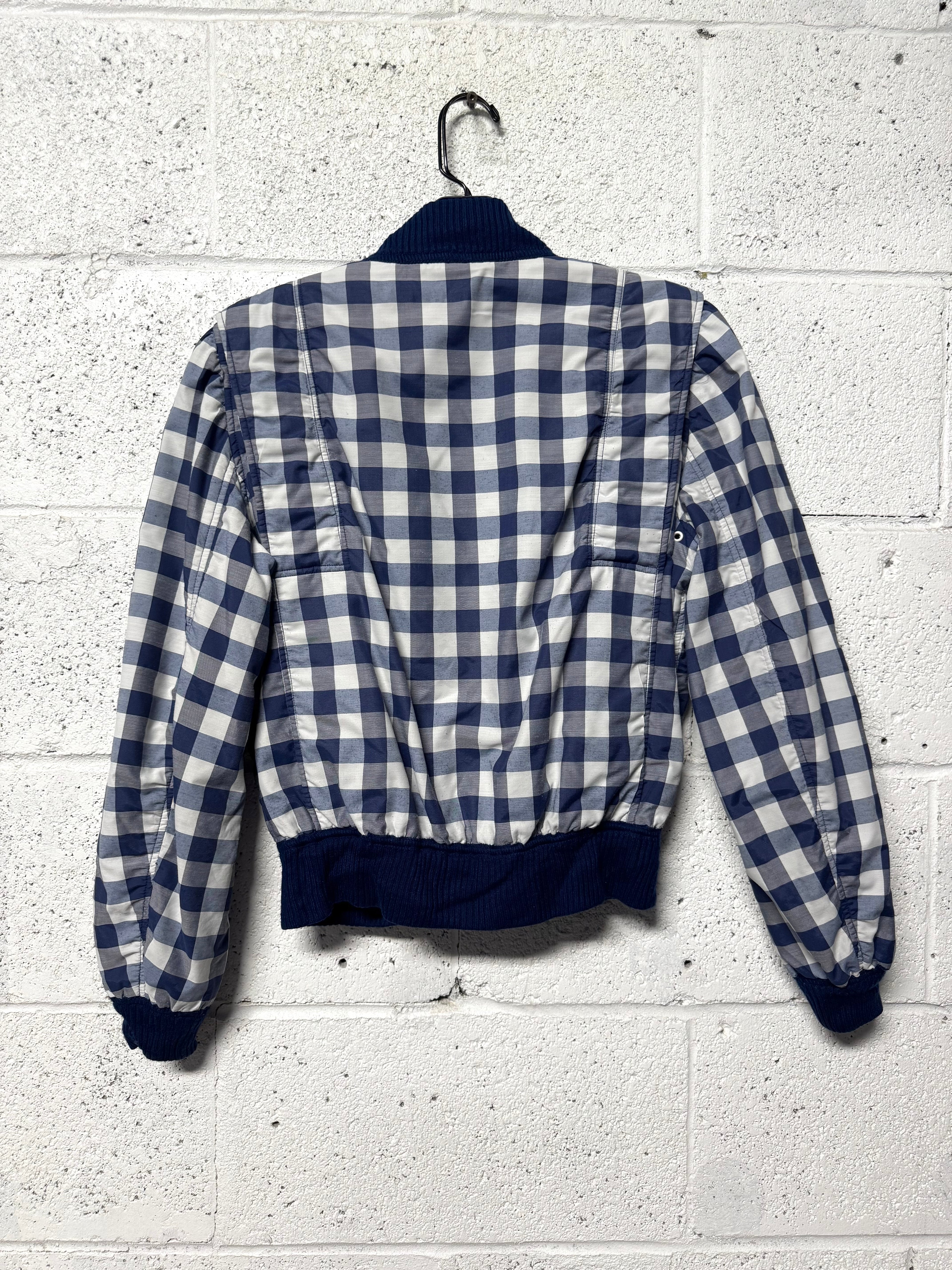 Blouson carreaux crop Courrèges