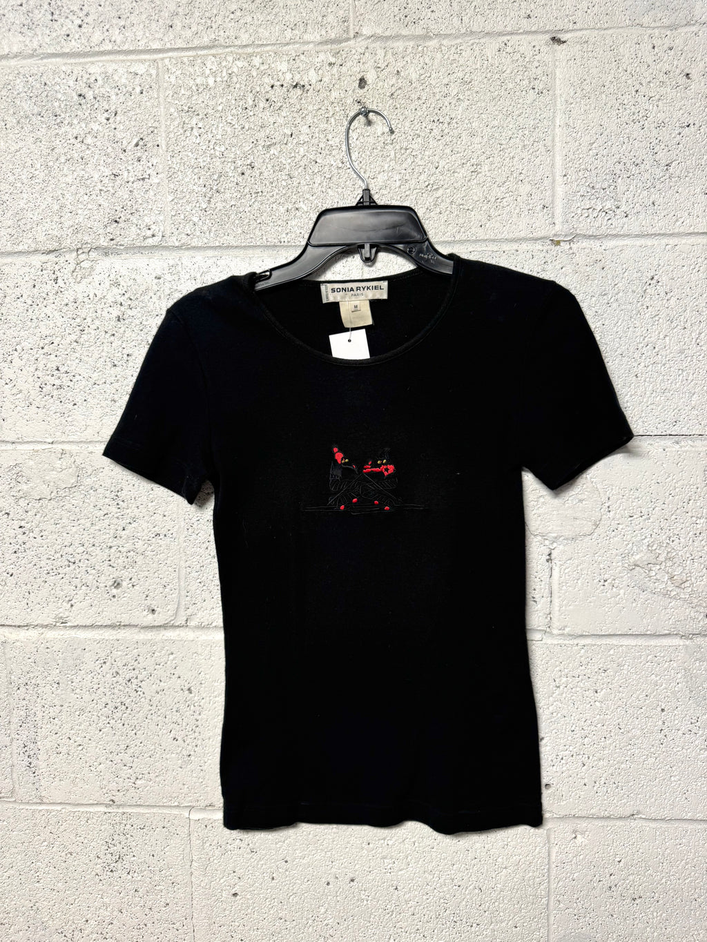 T-Shirt Noir Sonia  Rykiel Années 90