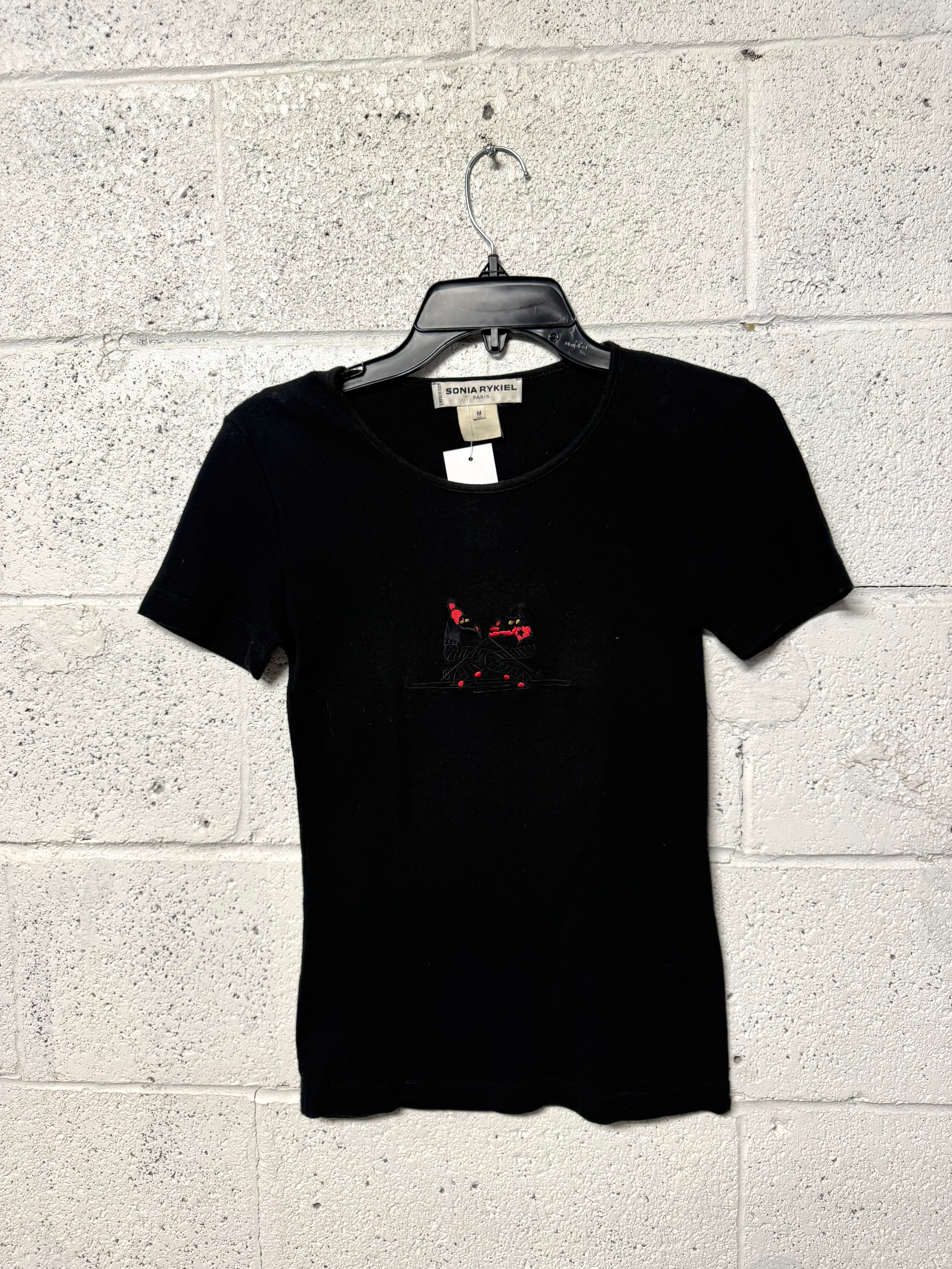T-Shirt Noir Sonia  Rykiel Années 90