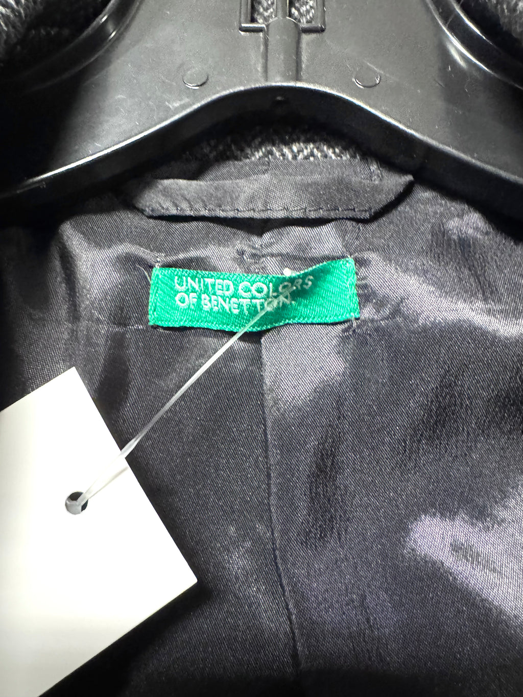 Veste courte lainage chevron chiné gris Y2k United Colors Of Benetton