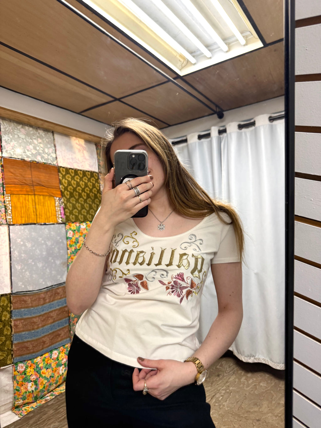 T-shirt Blanc Galiano Y2K
