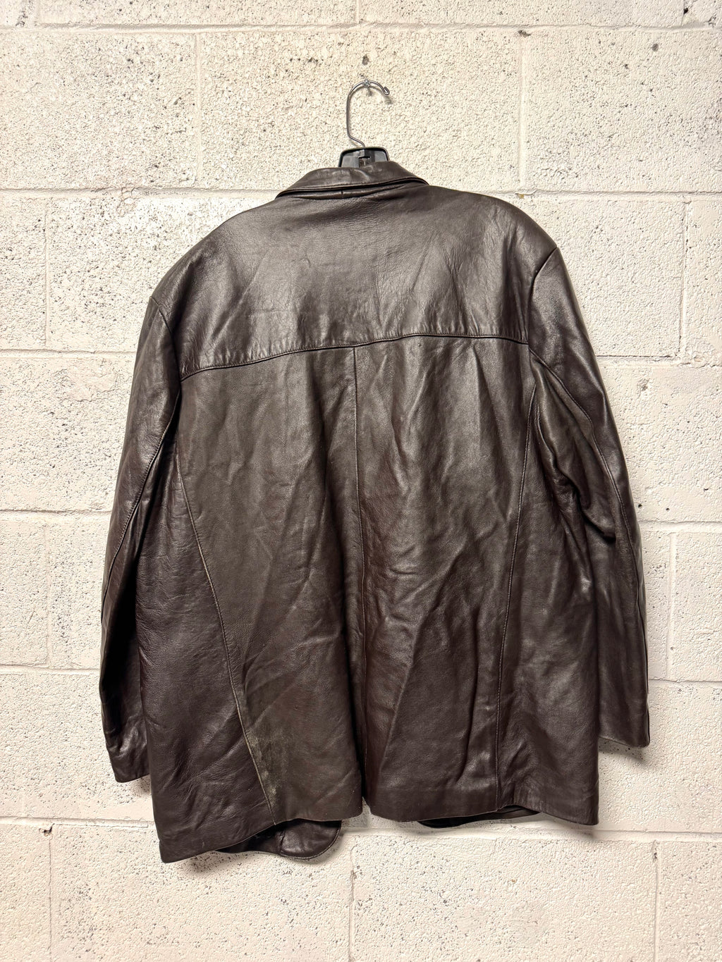 Veste en Cuir MDK Marron Foncé