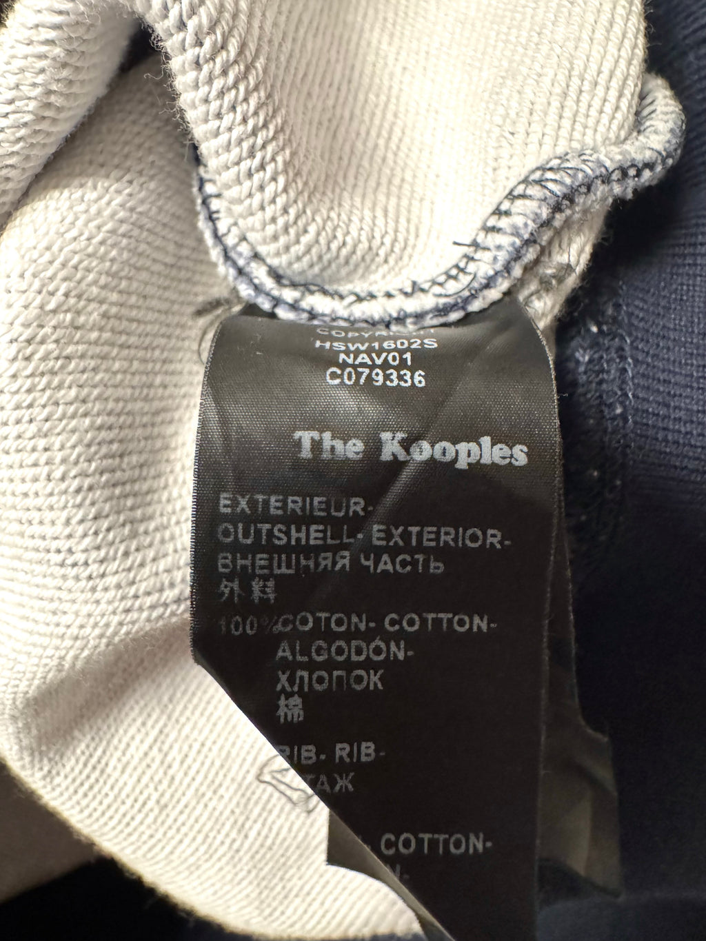 Manche longue imprimé bleu et beige The Kooples