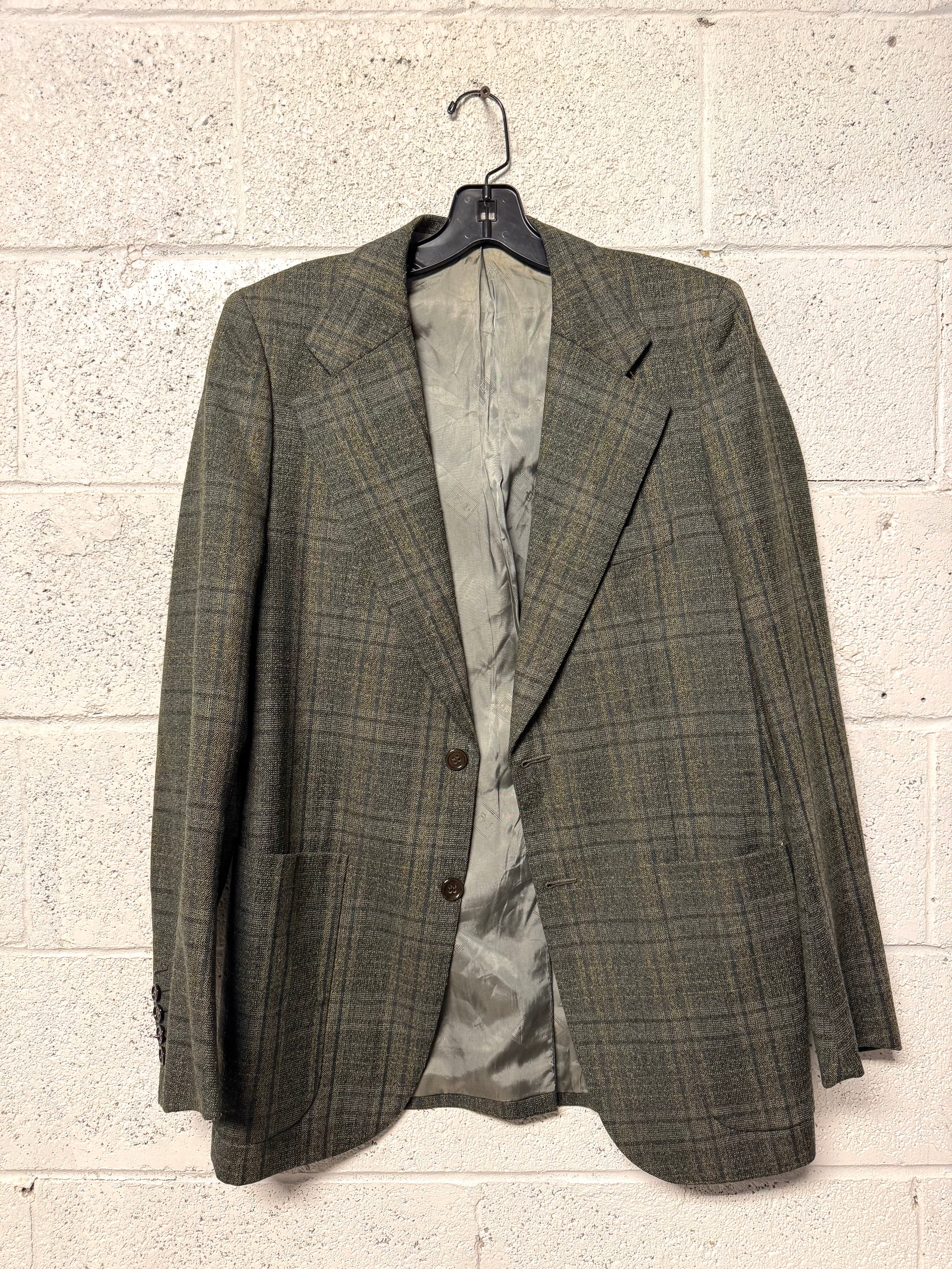 Blazer carreaux vert Lanvin