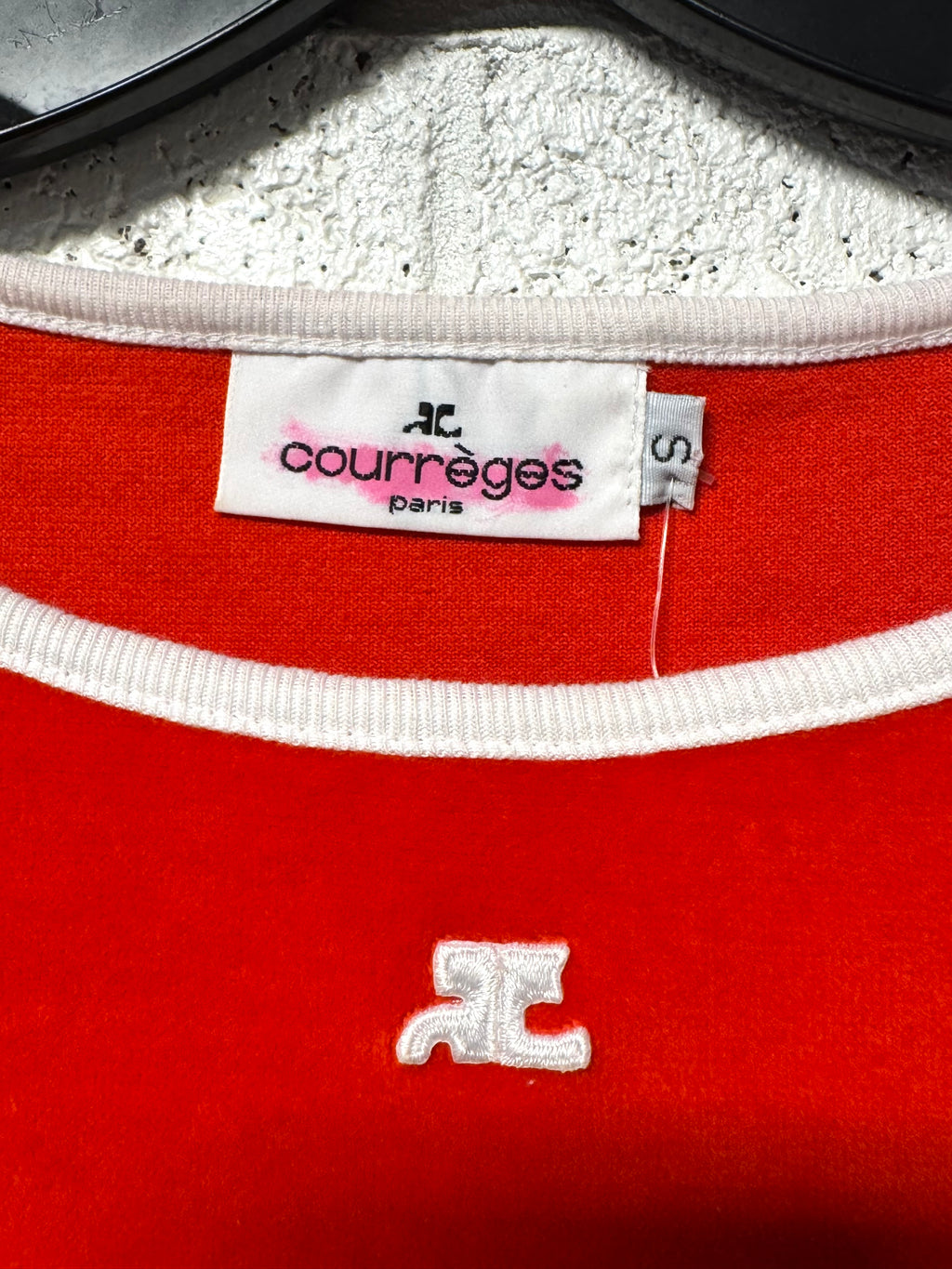 Top rouge velours Courrèges