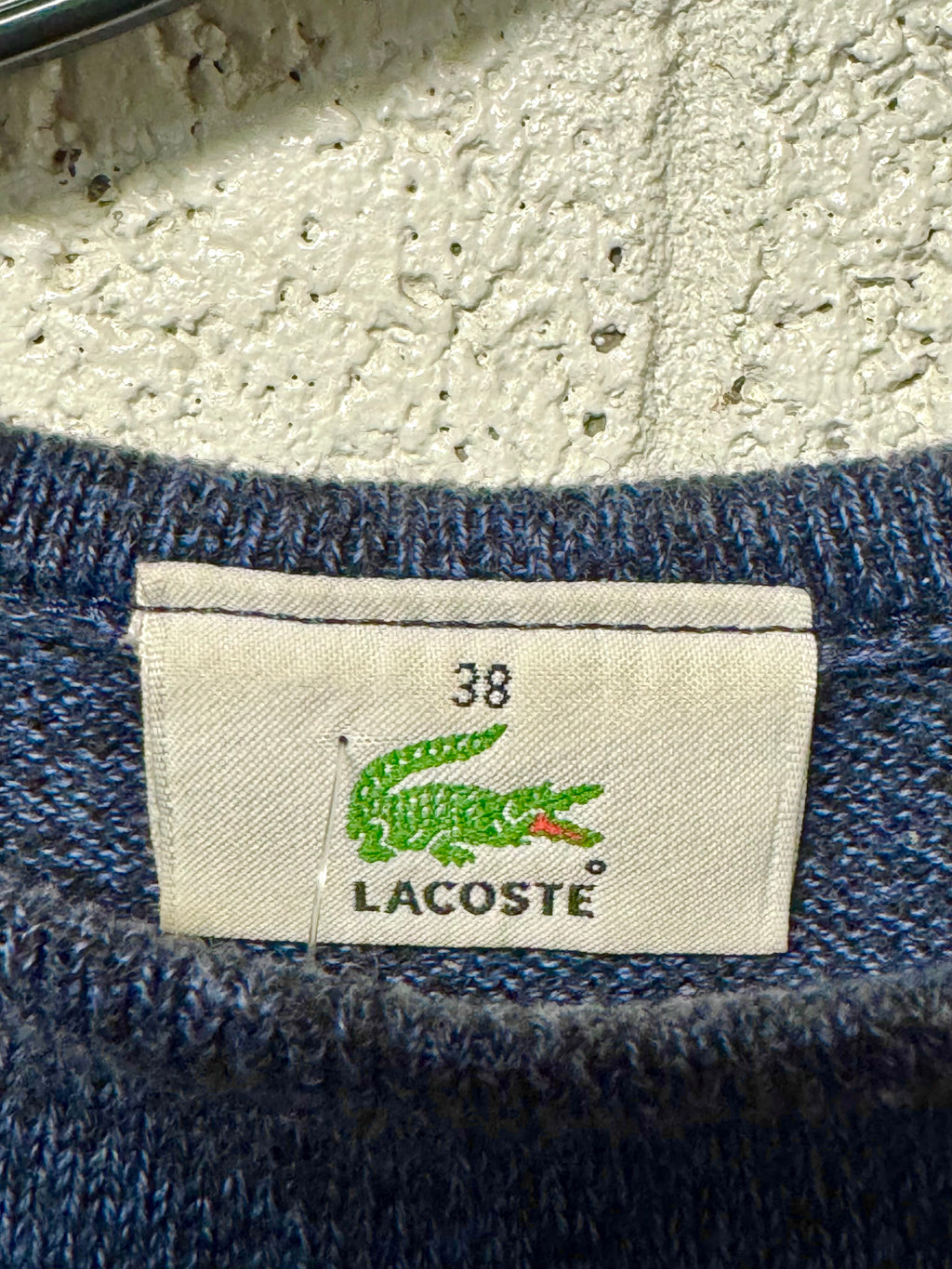 T-shirt tricot bleu et blanc Lacoste
