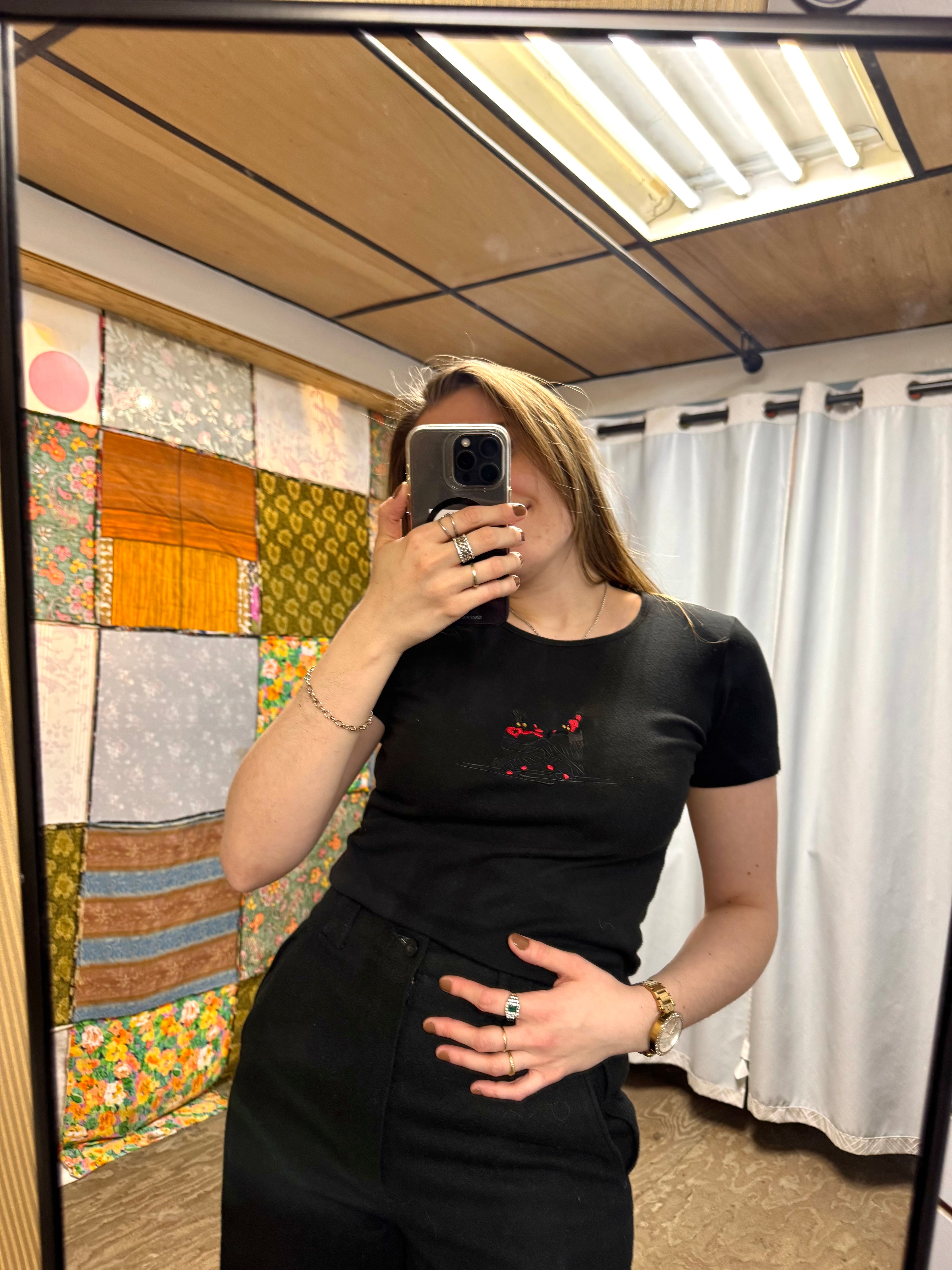 T-Shirt Noir Sonia  Rykiel Années 90