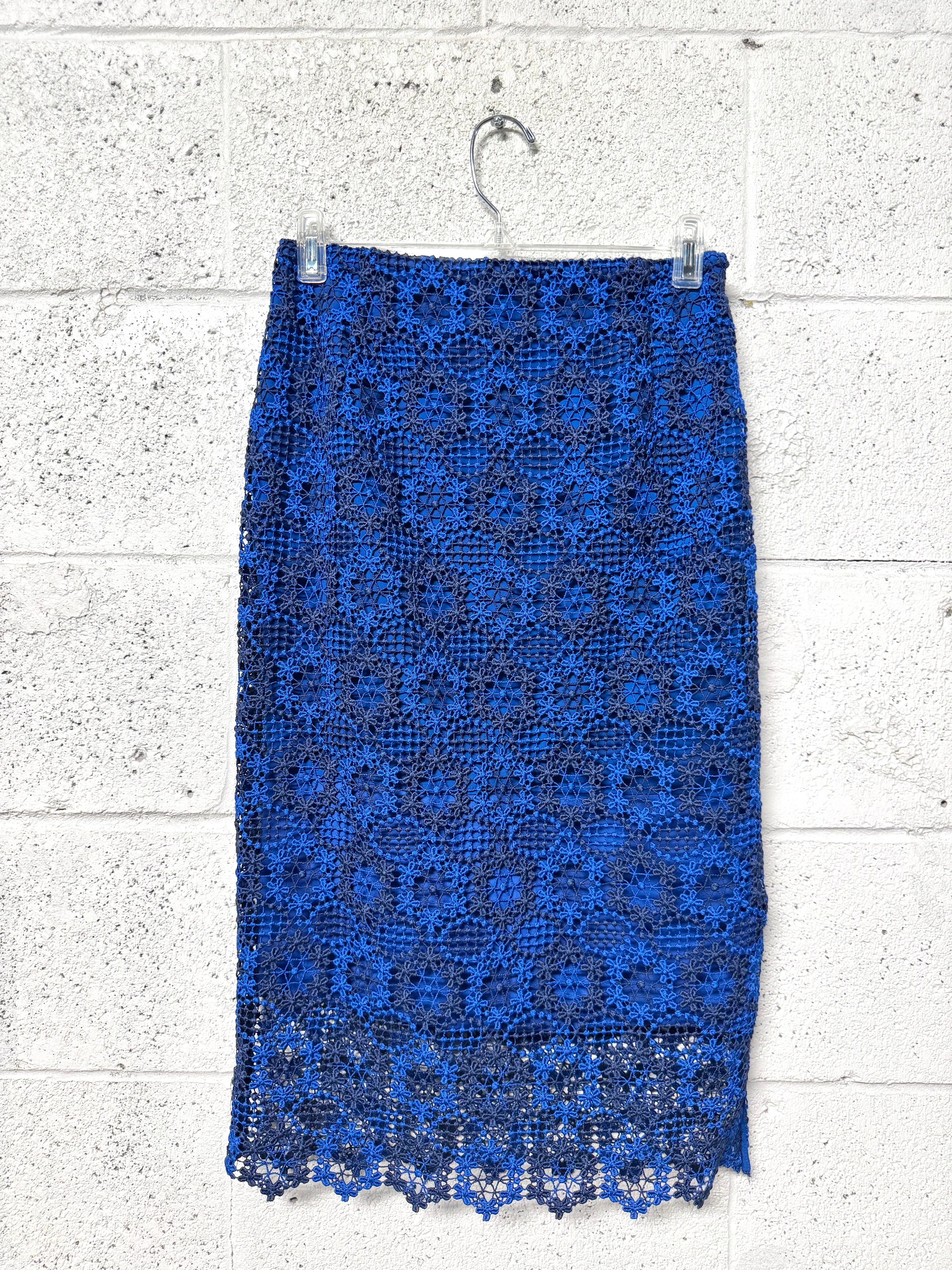 Jupe dentelle bleu Sandro