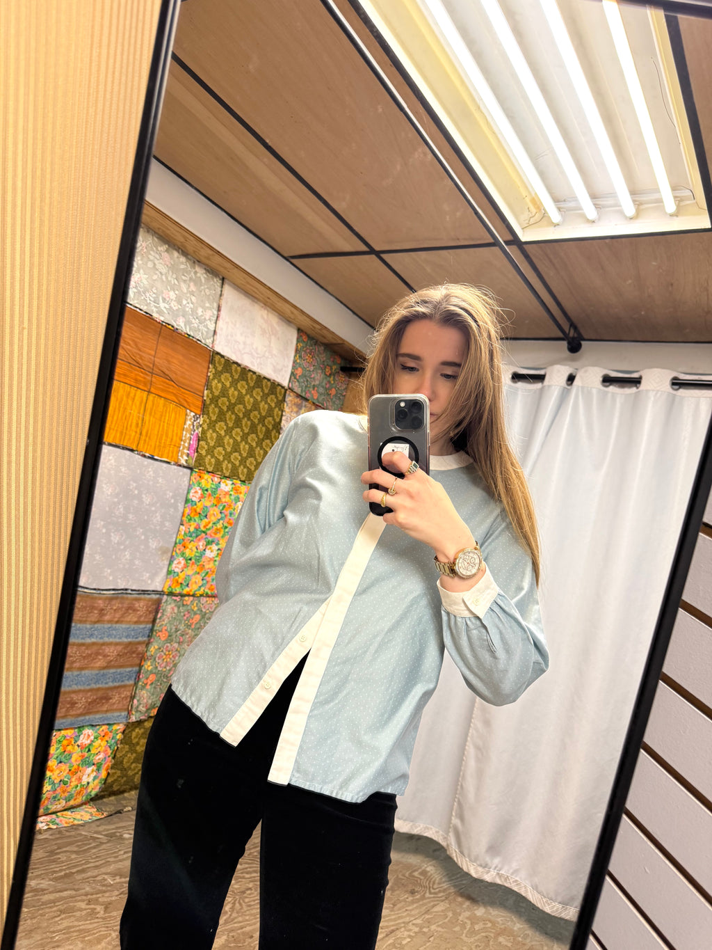 Chemise bicolore pois Courrèges