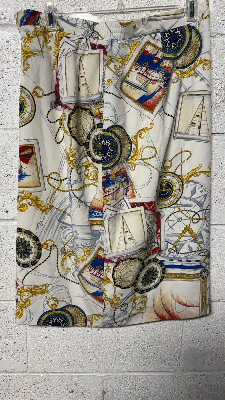 Jupe longue Blanche à motifs Devernois