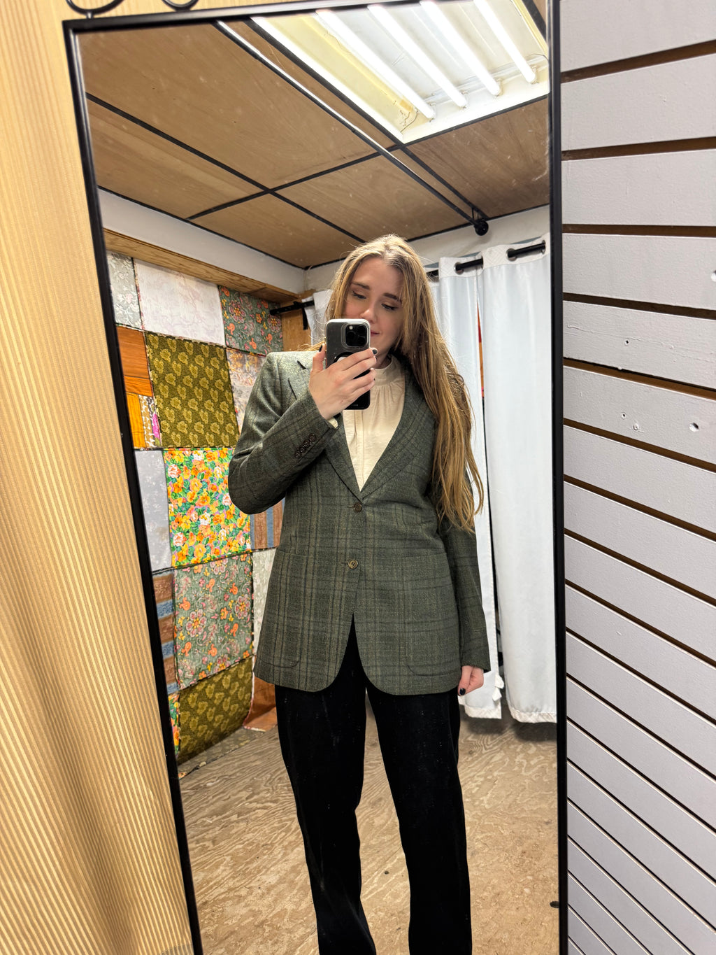 Blazer carreaux vert Lanvin