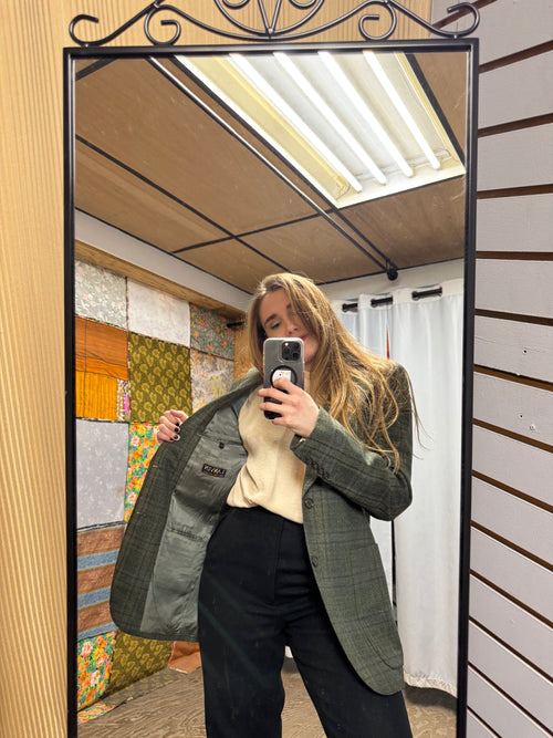 Blazer carreaux vert Lanvin