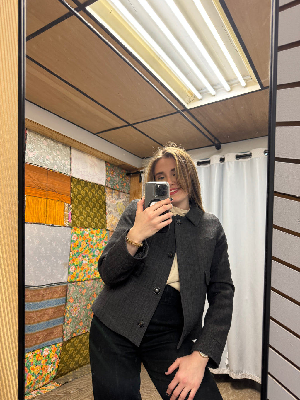 Veste courte grise moucheté Comptoir des cotonniers