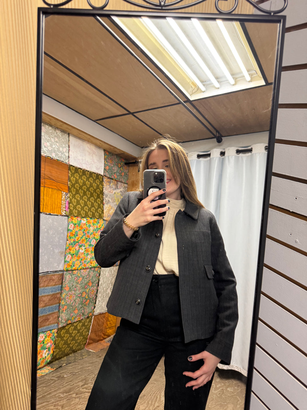 Veste courte grise moucheté Comptoir des cotonniers