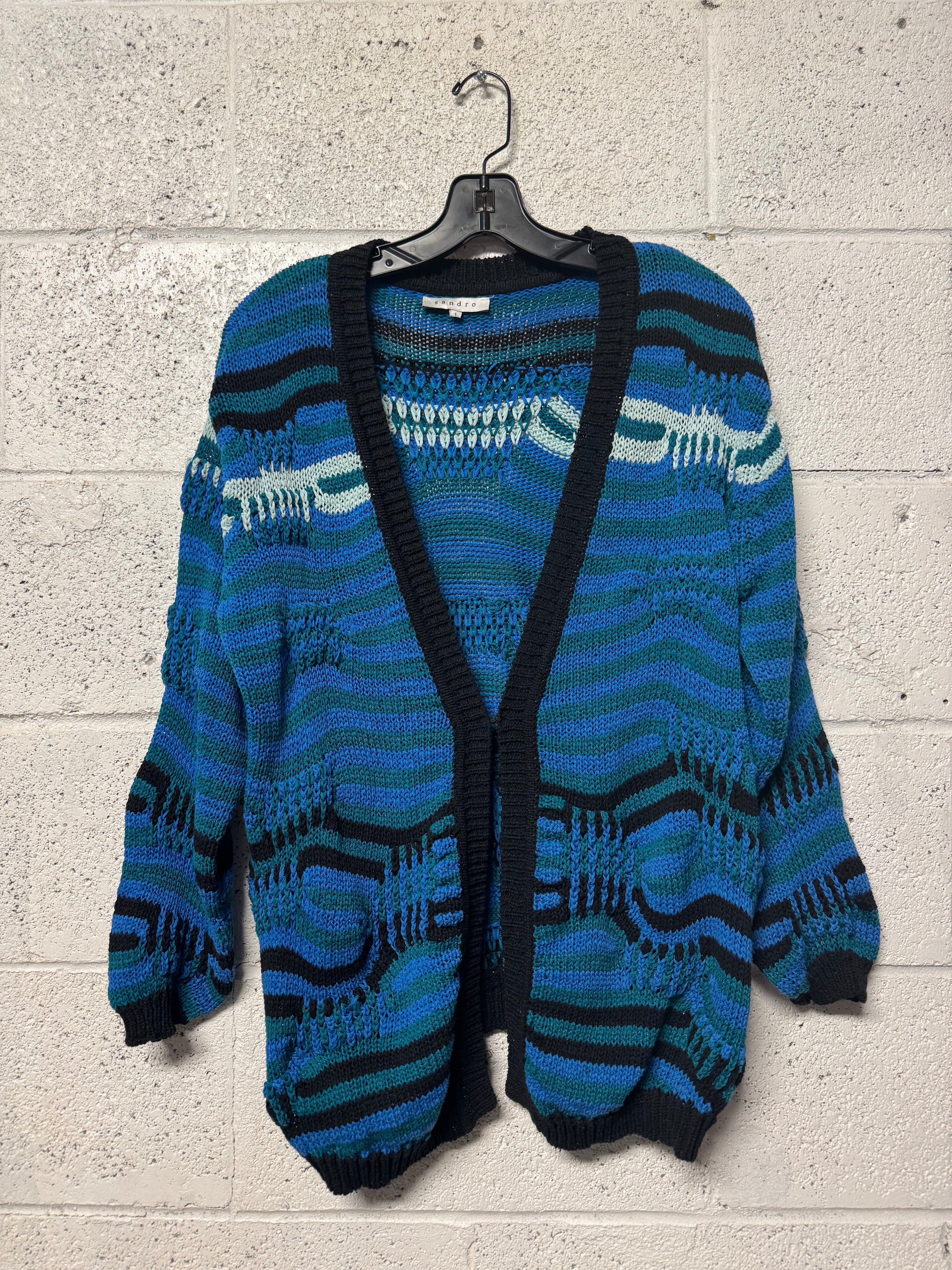 Cardigan Sandro Bleu et Vert