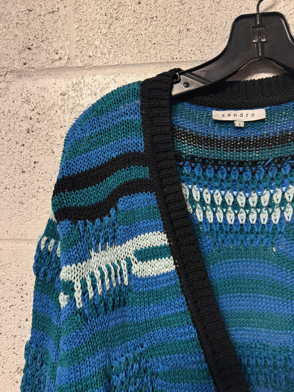 Cardigan Sandro Bleu et Vert