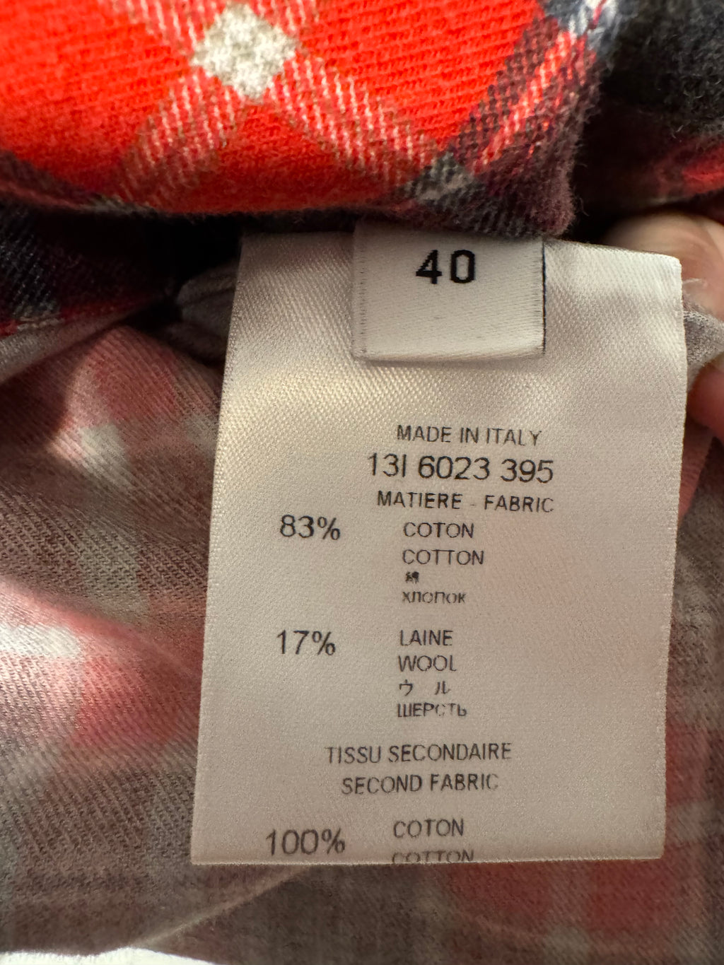 Chemise à carreaux rouge et noir Givenchy