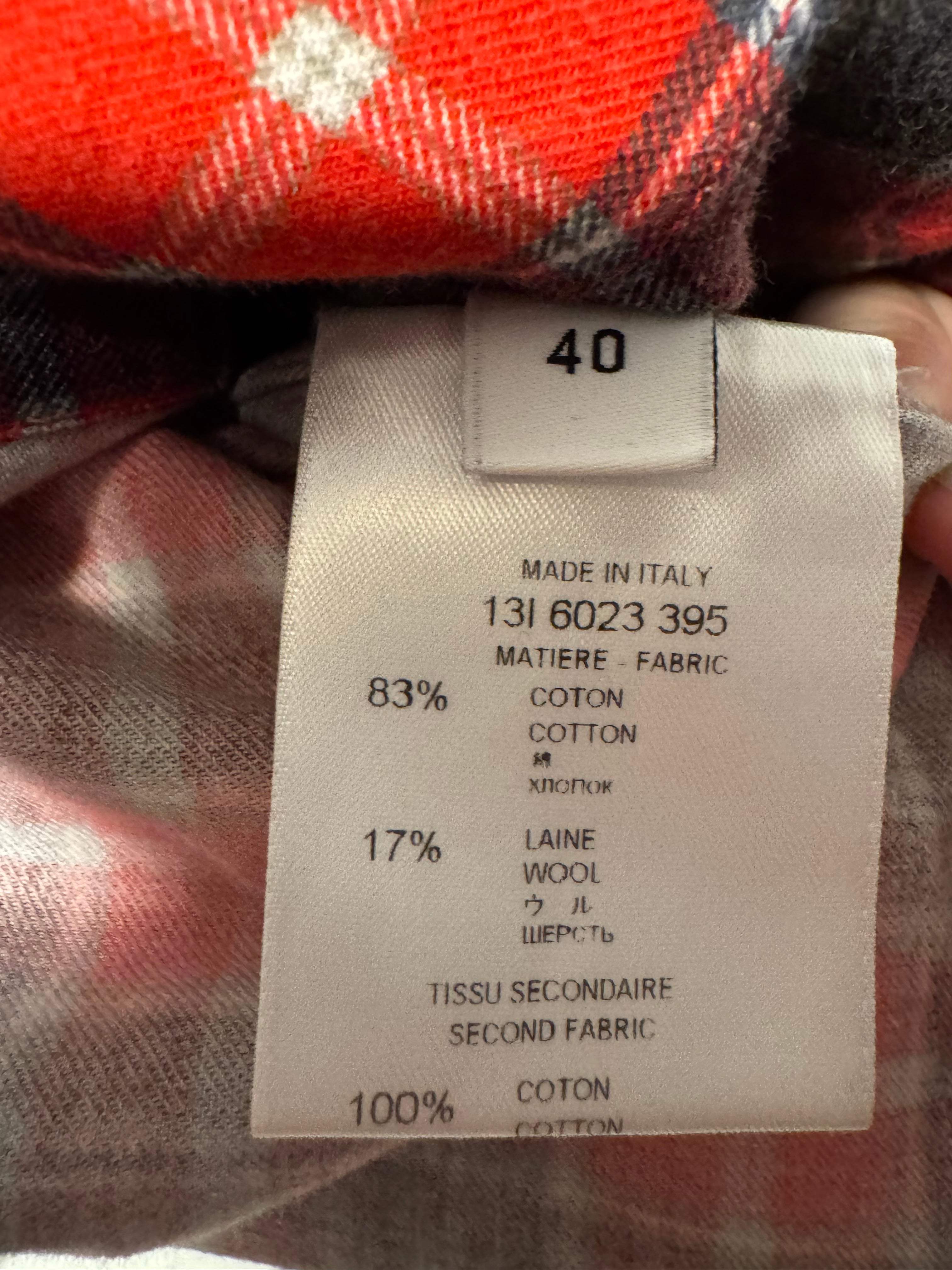 Chemise à carreaux rouge et noir Givenchy