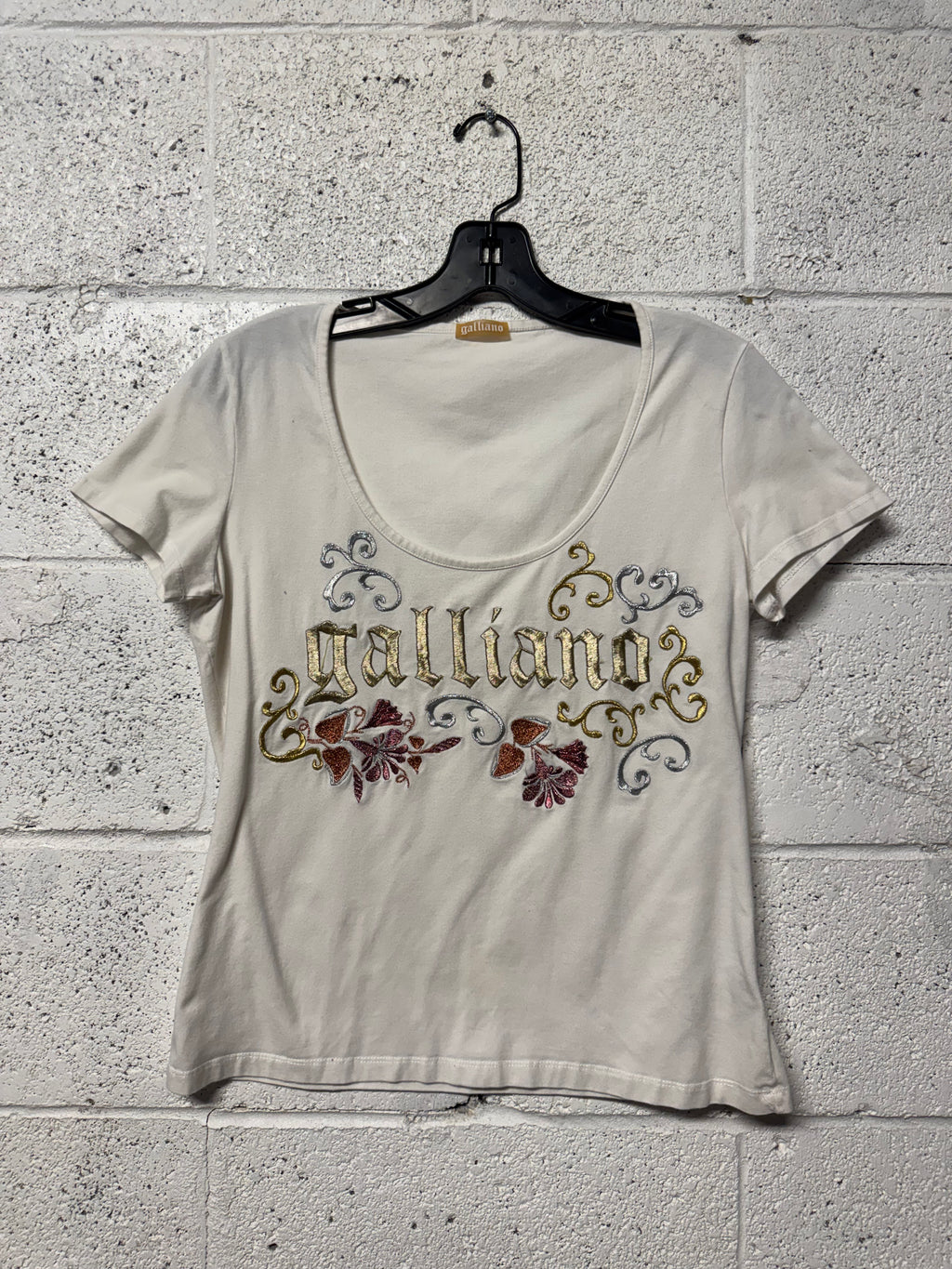 T-shirt Blanc Galiano Y2K