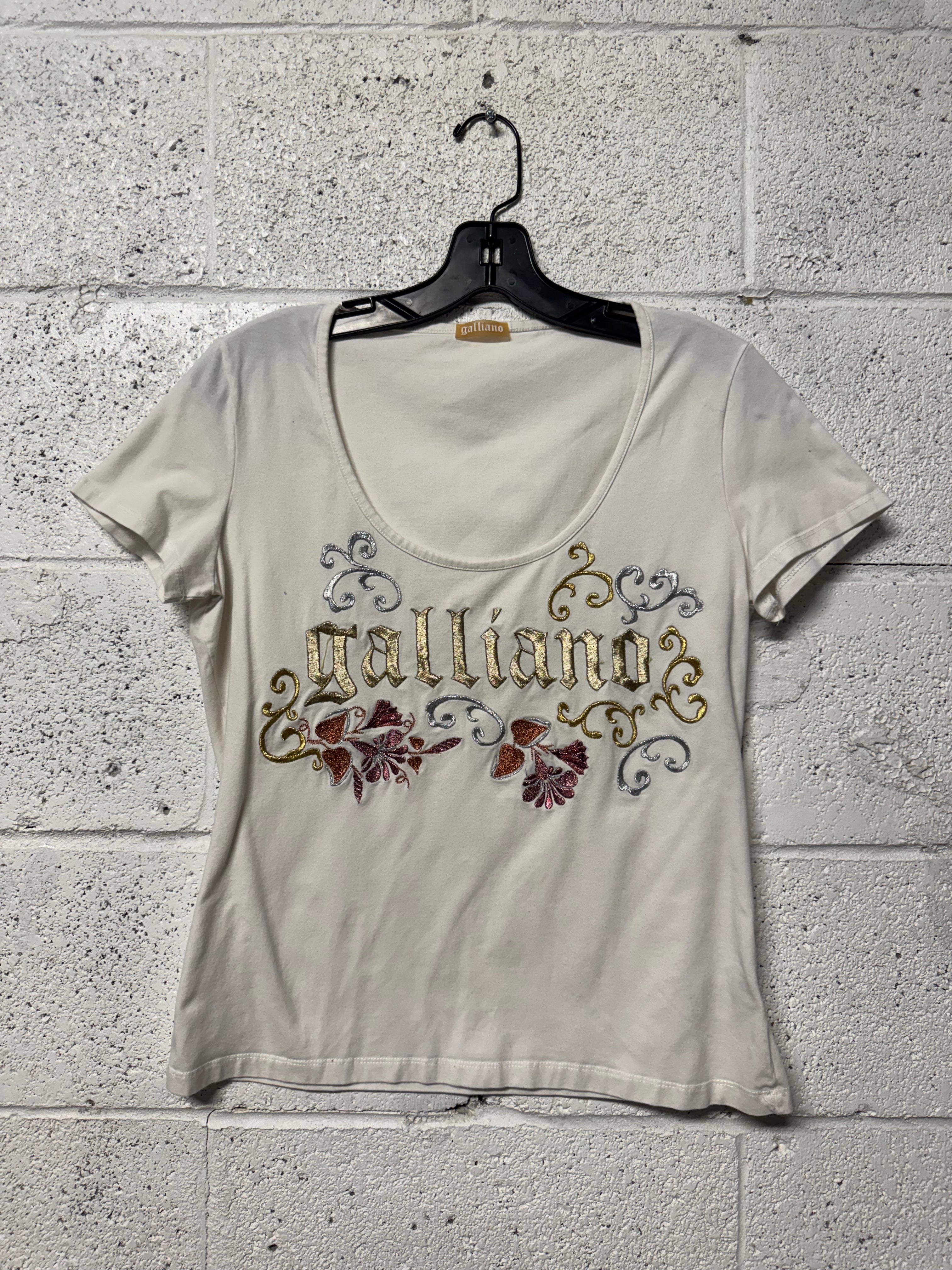 T-shirt Blanc Galiano Y2K