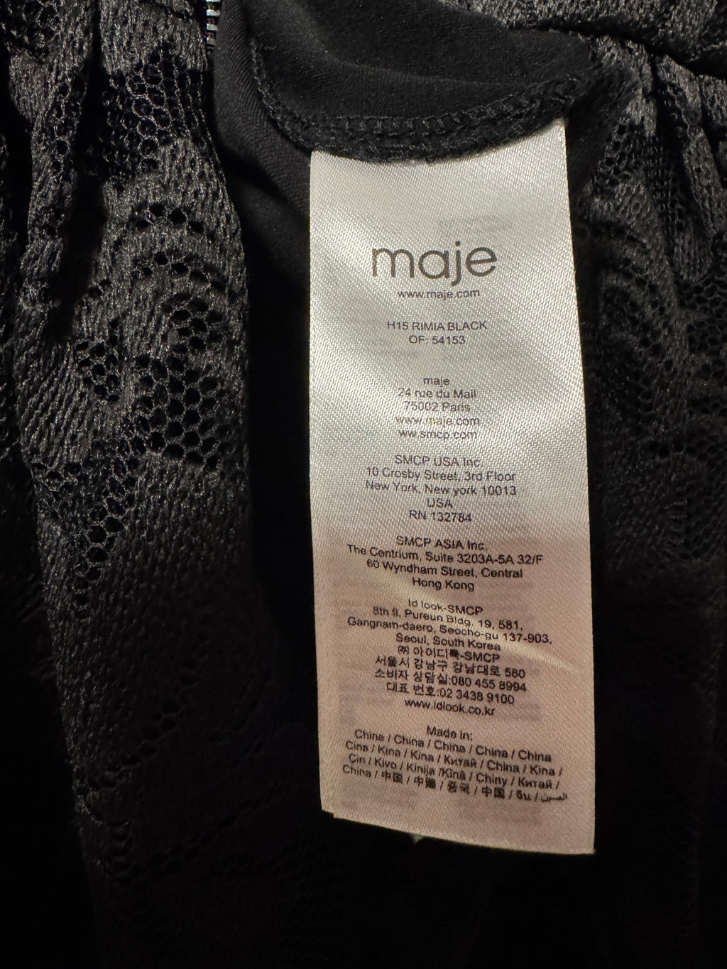Robe Noire Maje