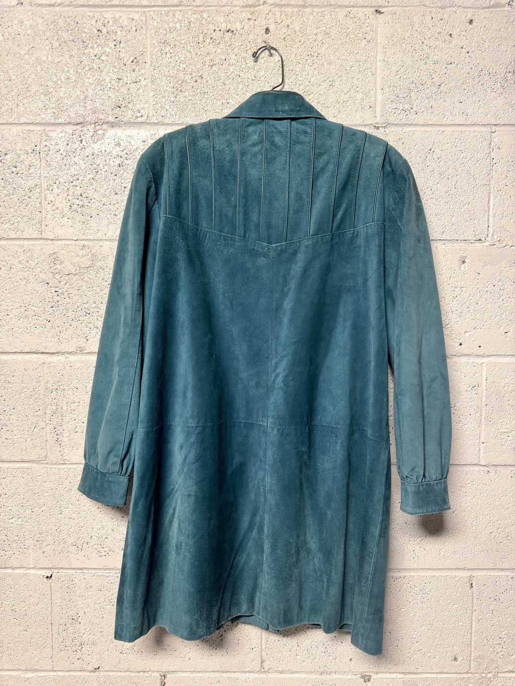 Veste en Cuir Bleu-Vert Hercopell Années 90