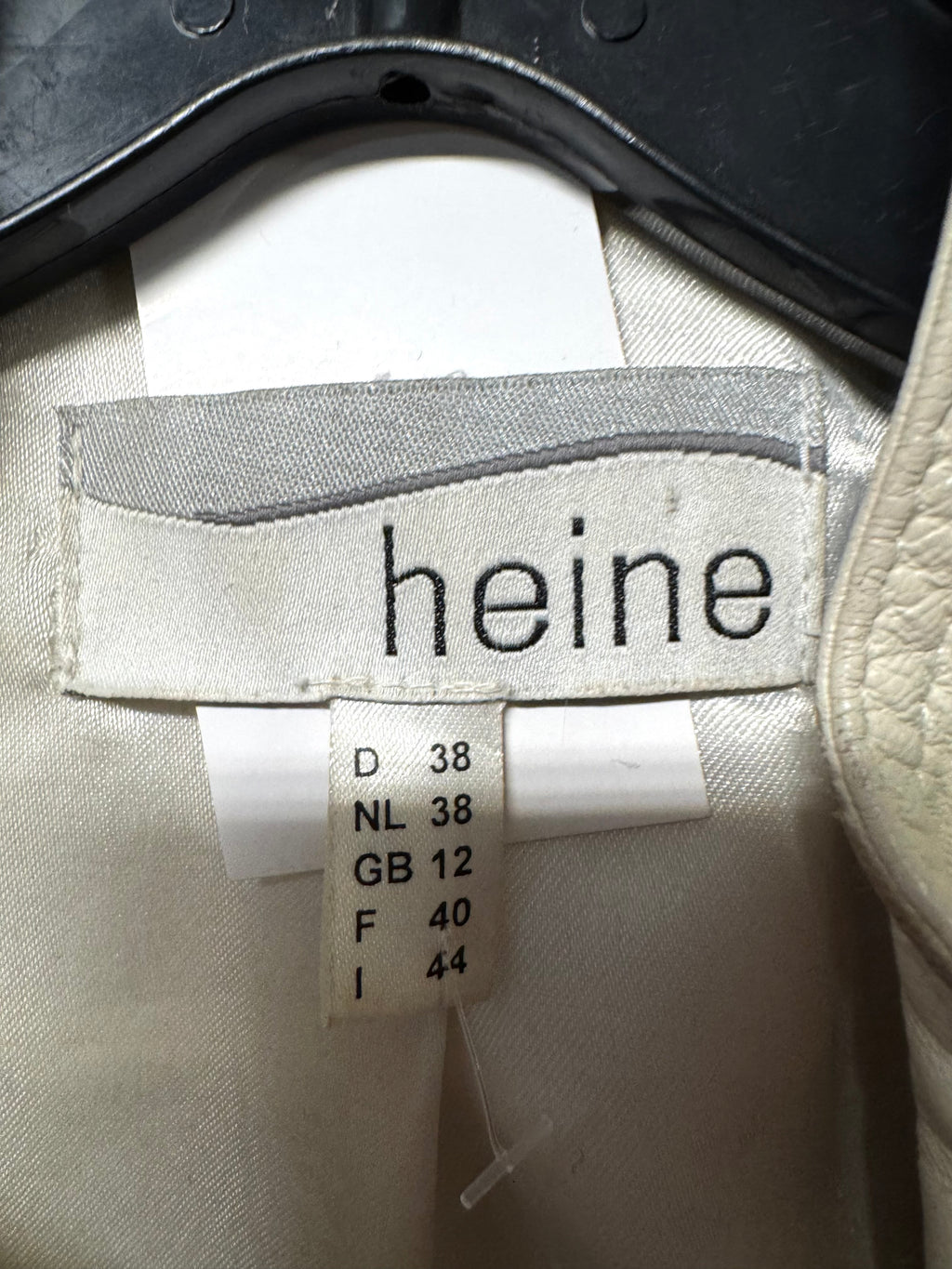 Veste en Cuir Blanc Cassé Heine