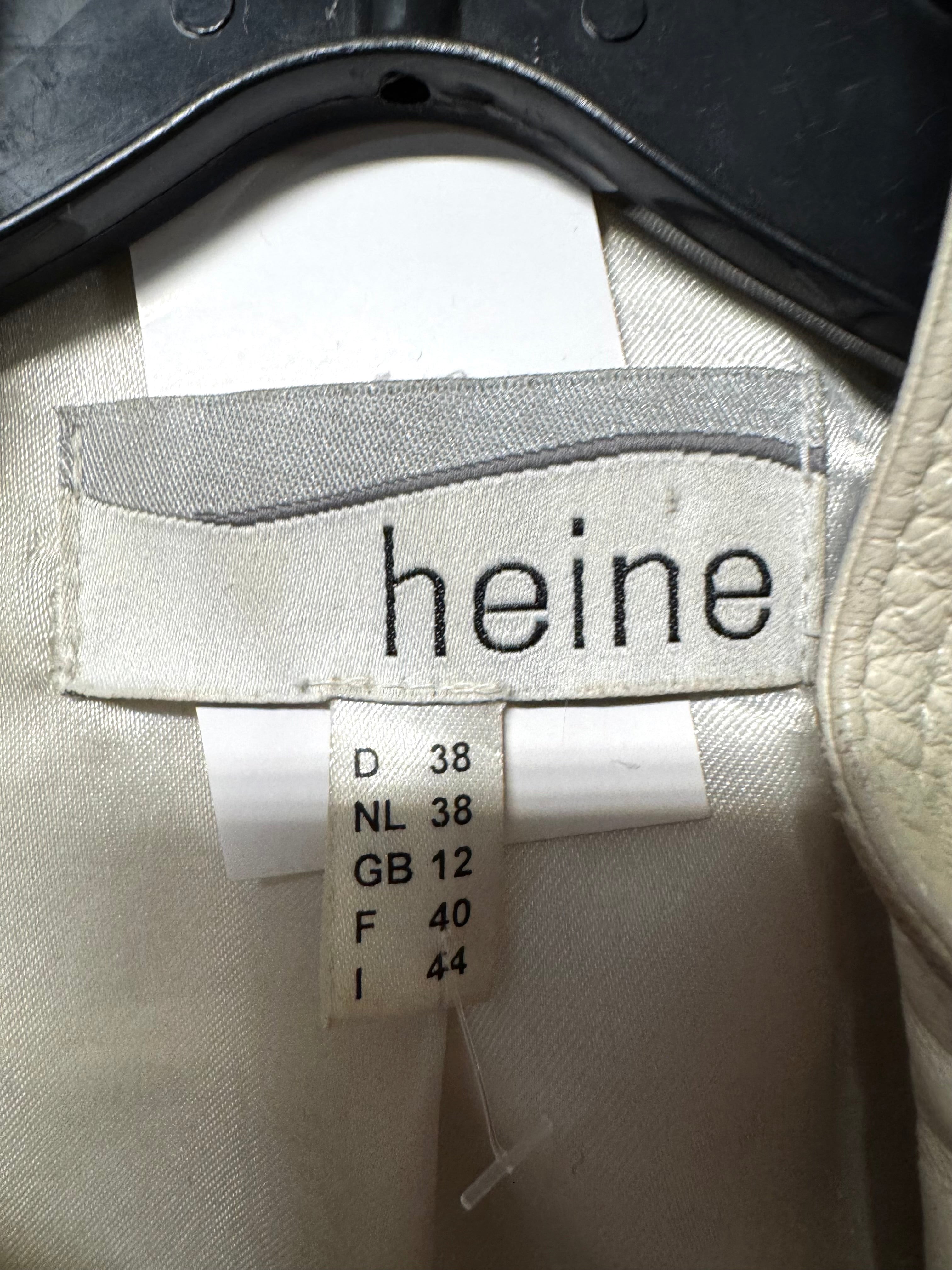 Veste en Cuir Blanc Cassé Heine