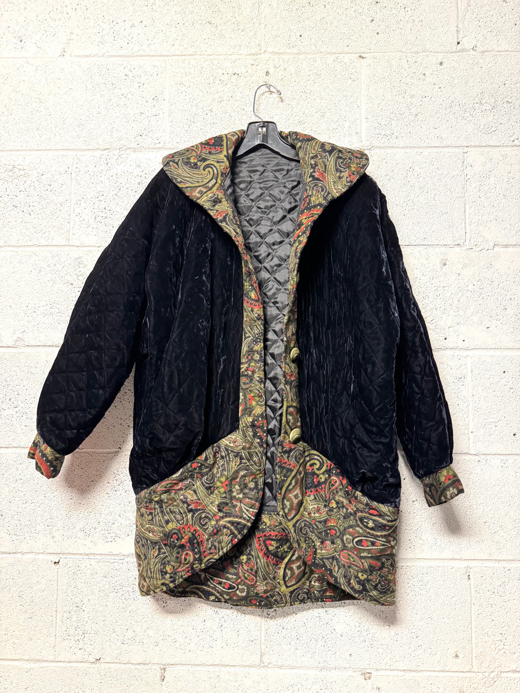 Manteau en Velours Matelassé 80’s