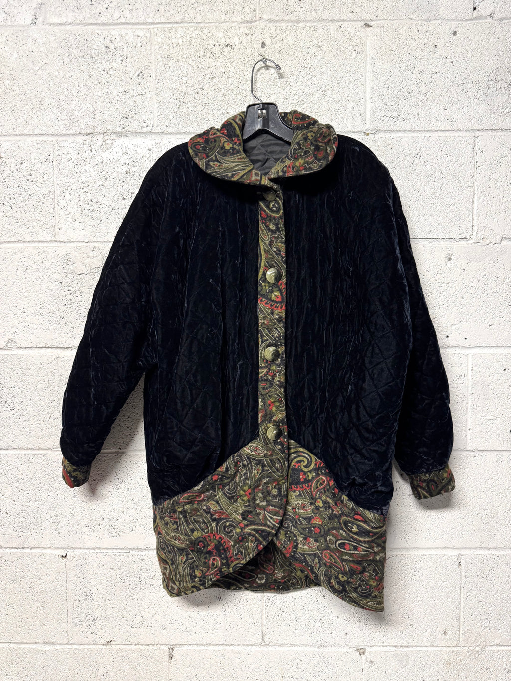 Manteau en Velours Matelassé 80’s