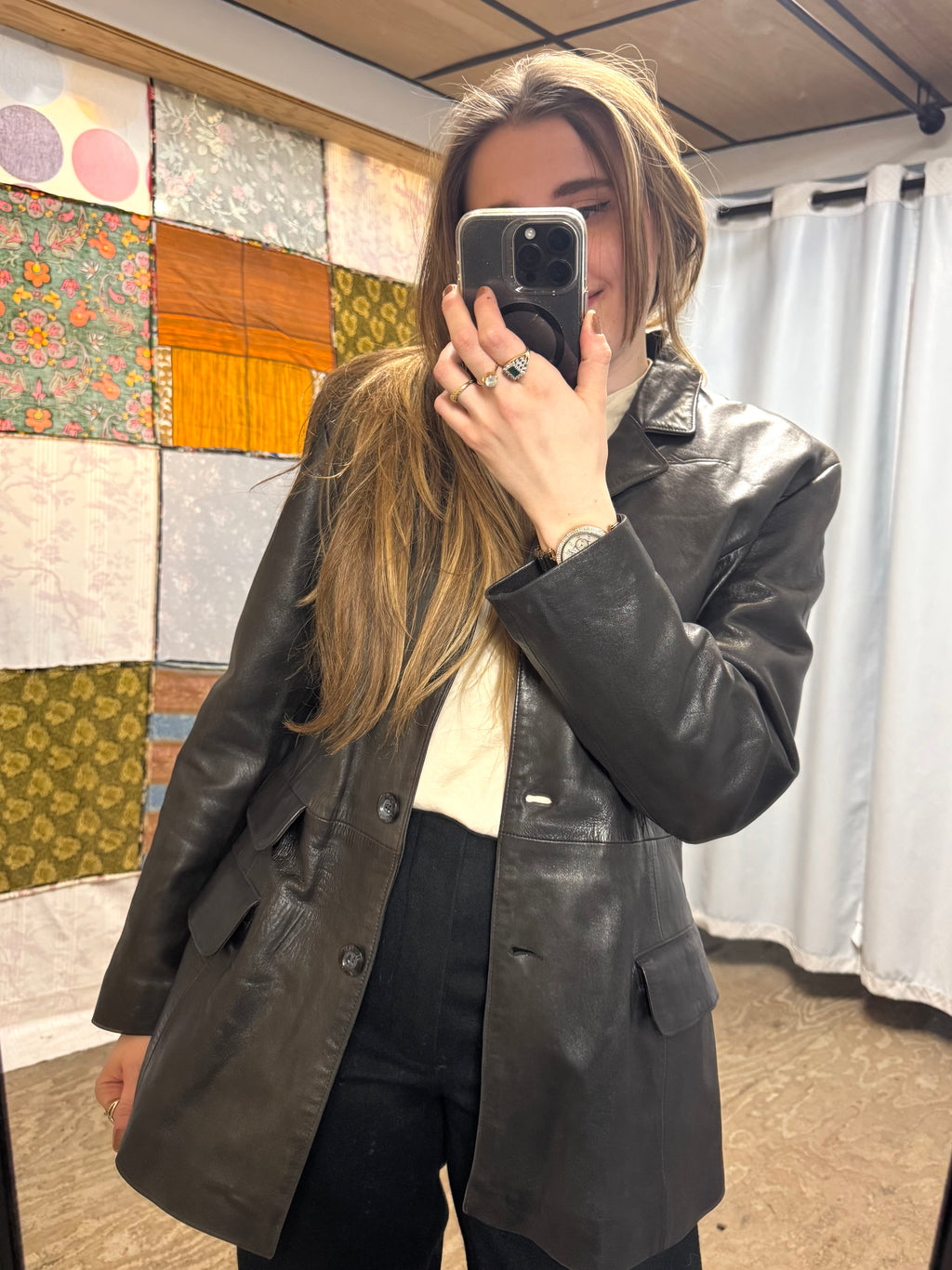 Veste en Cuir Aqua